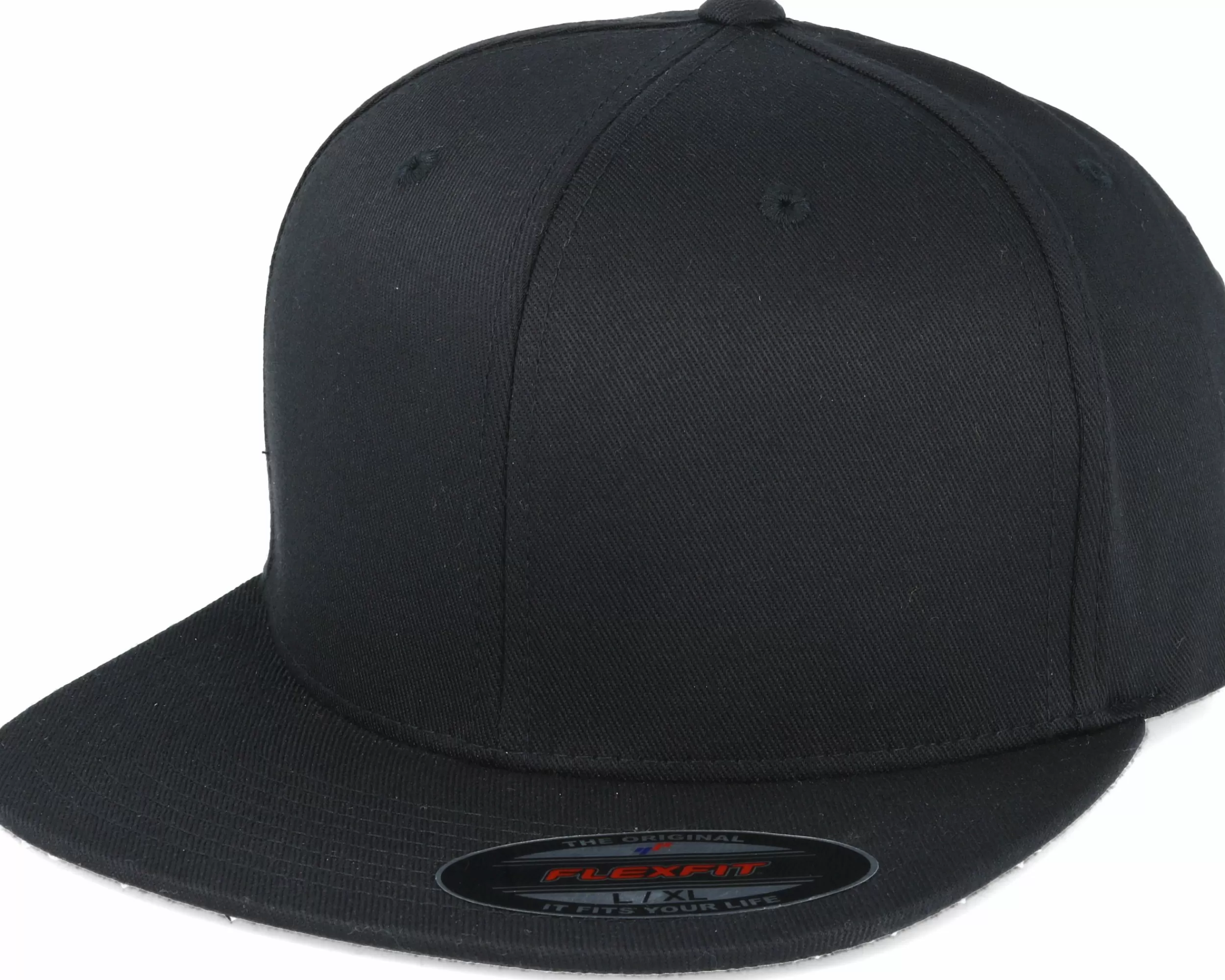 Flexfit Flat Brim Black Fitted - -Unisex Fitted