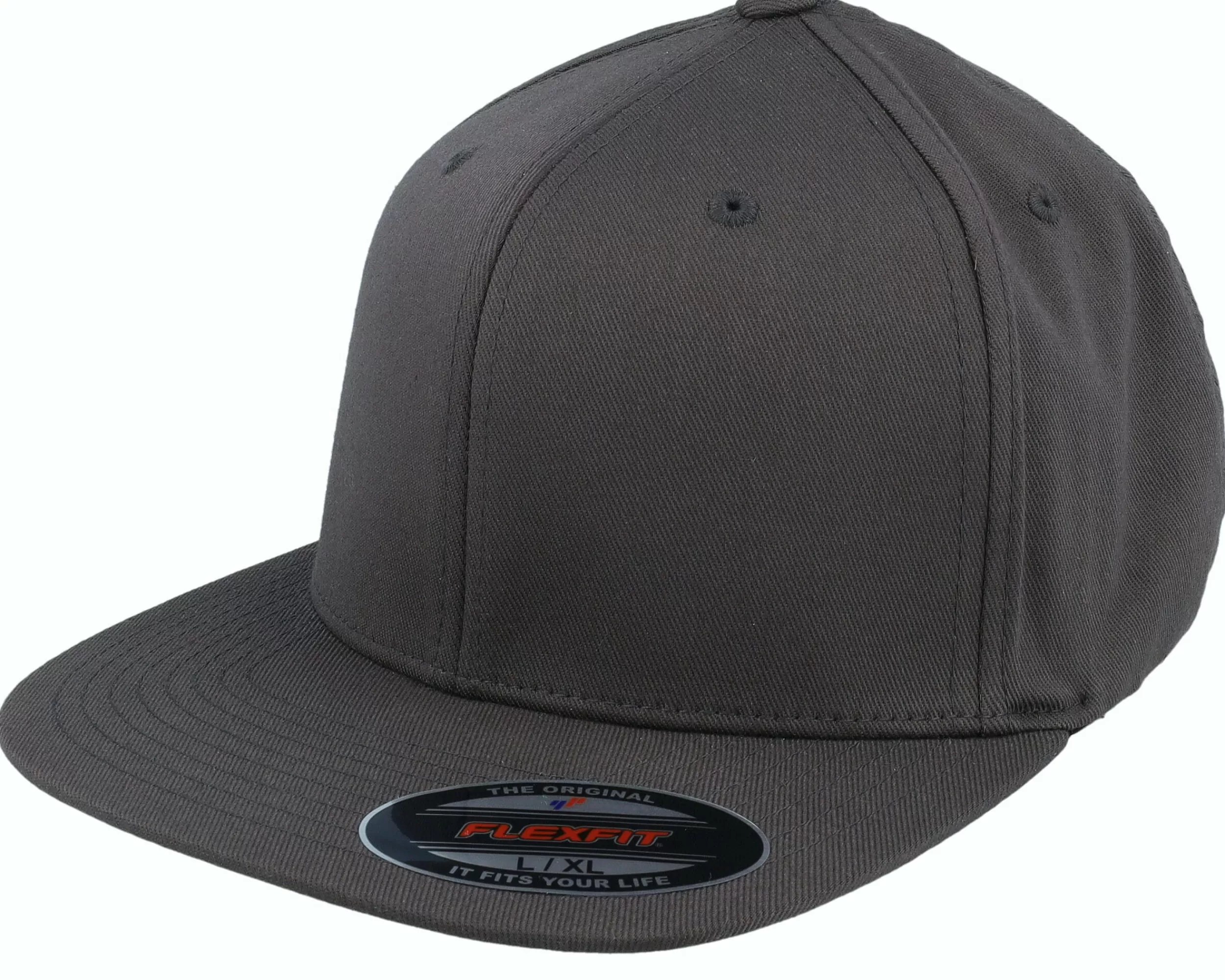 Flexfit Flat Brim Dark Grey Fitted - -Unisex Fitted