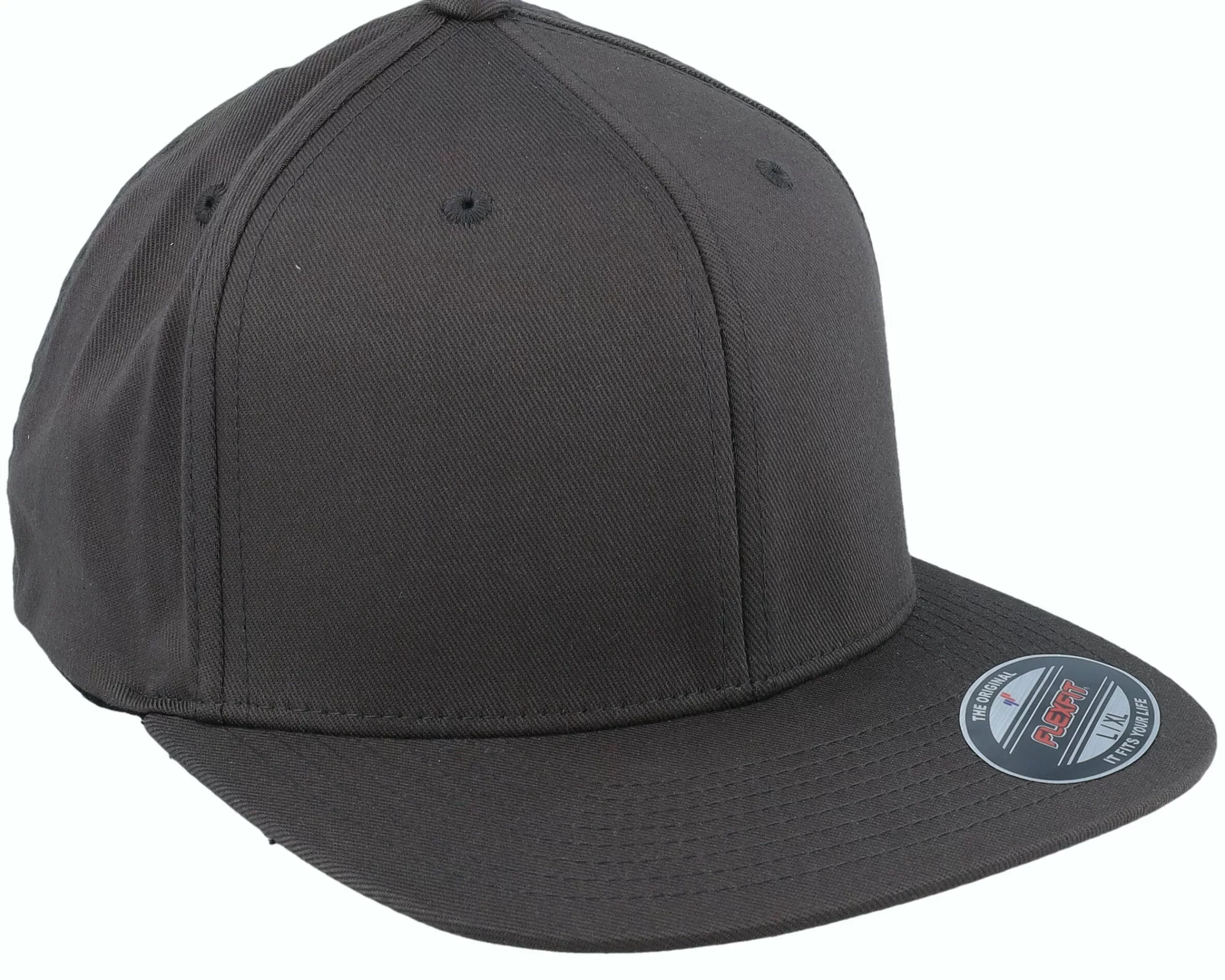 Flexfit Flat Brim Dark Grey Fitted - -Unisex Fitted