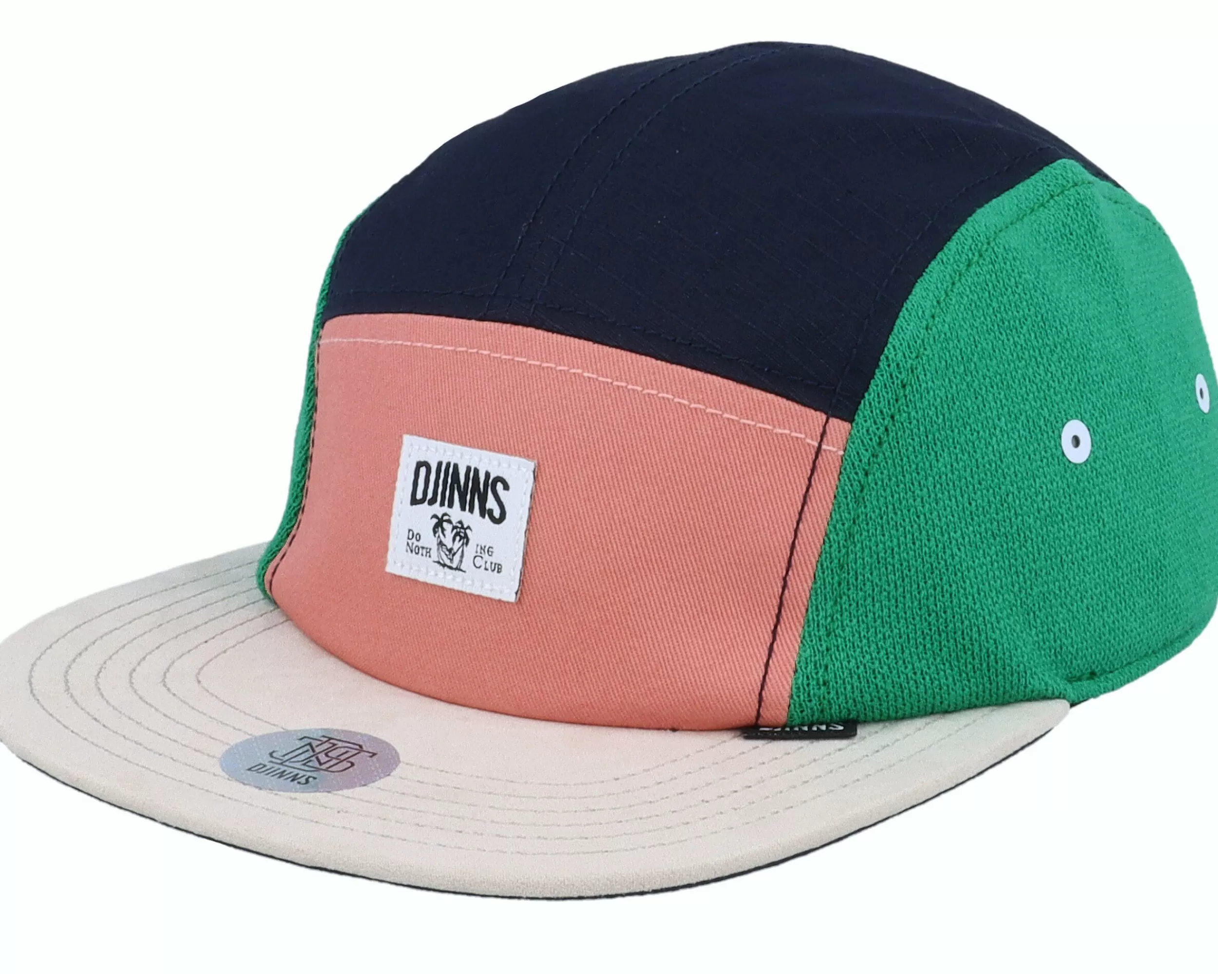 Djinns Flat Cap Mix Fabrics Multi Rose 5-Panel - -Unisex 5-Panel