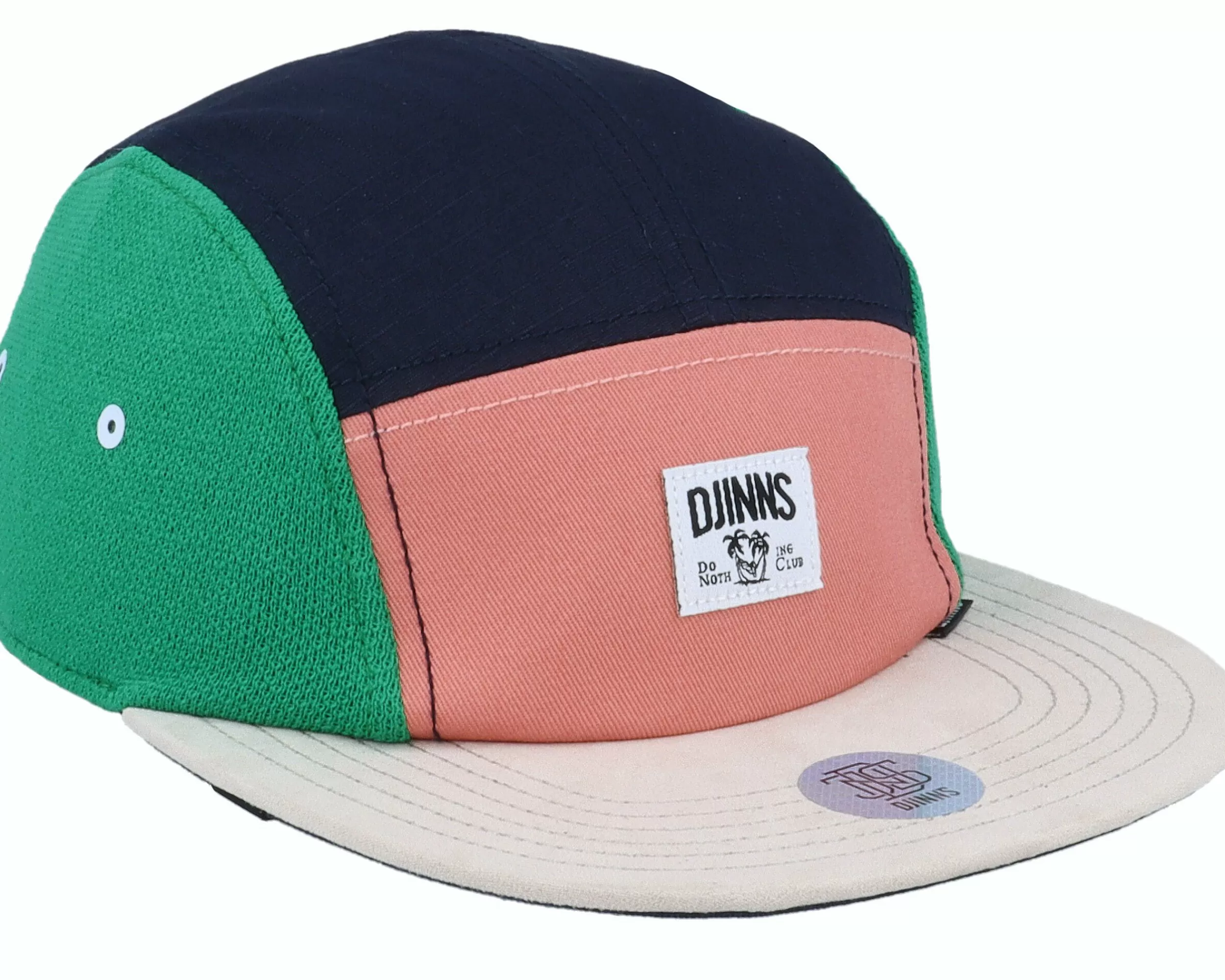 Djinns Flat Cap Mix Fabrics Multi Rose 5-Panel - -Unisex 5-Panel