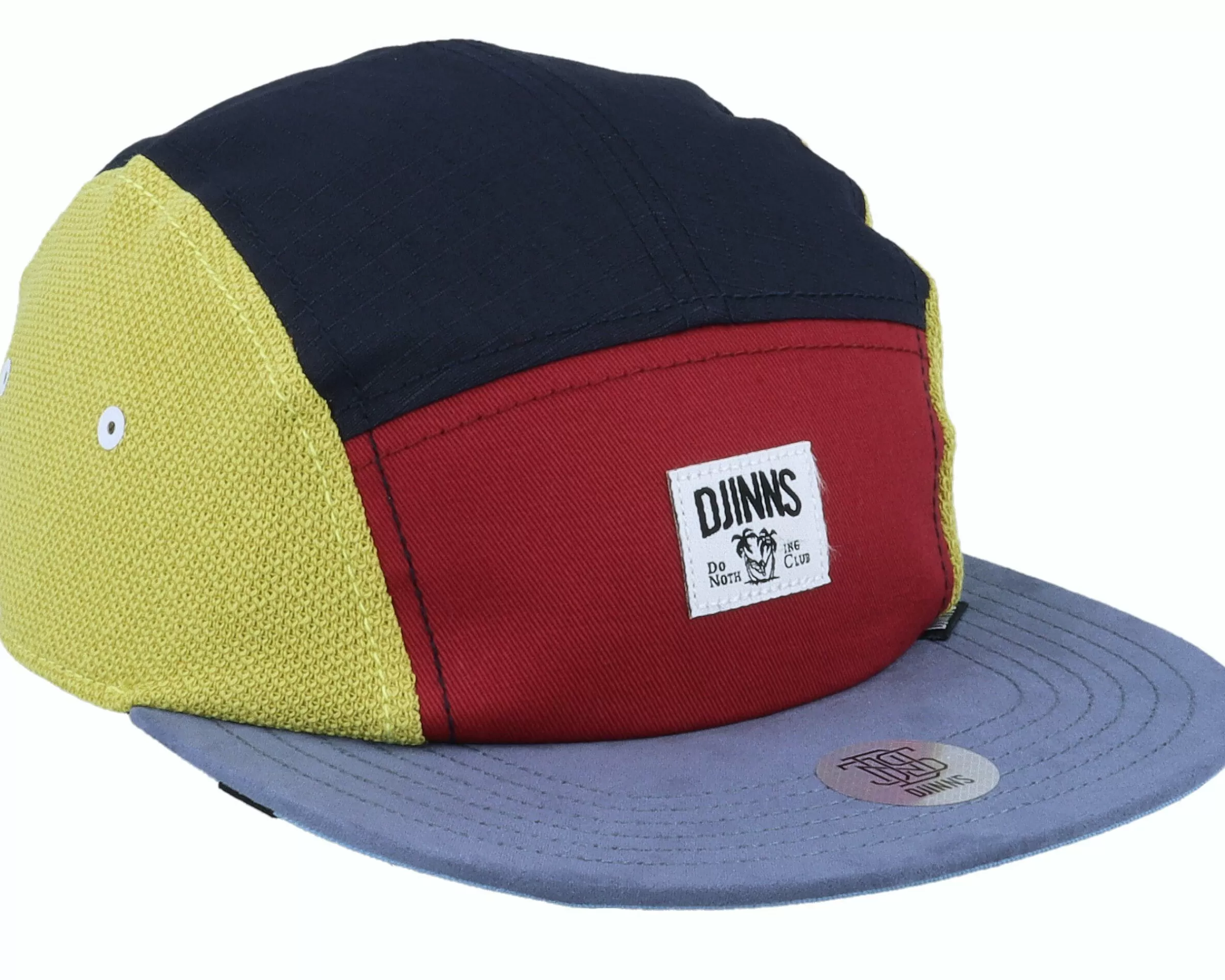 Djinns Flat Cap Mix Fabrics Multi Wine 5-Panel - -Unisex 5-Panel