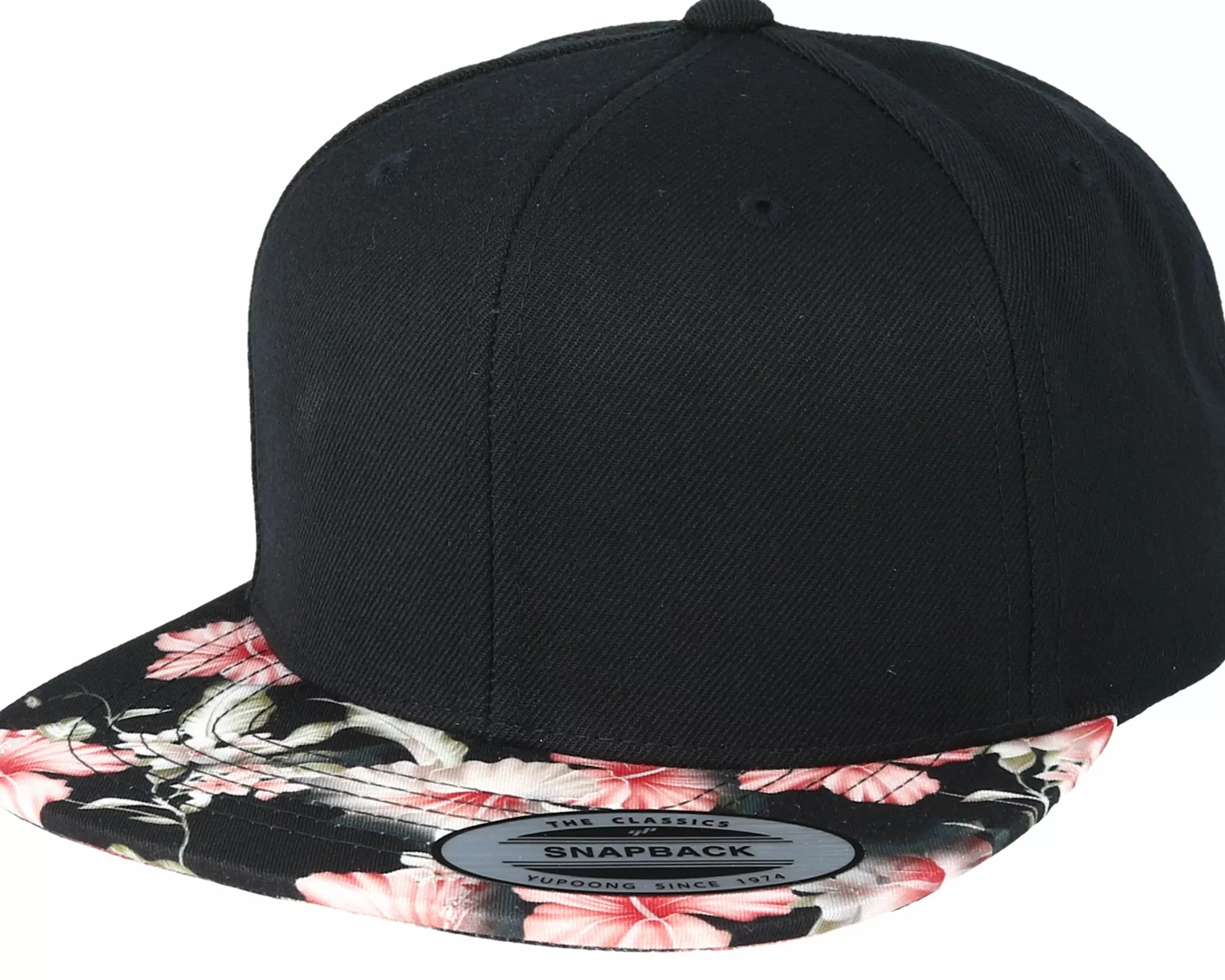 Yupoong Floral Red Black Snapback - -Unisex Snapback