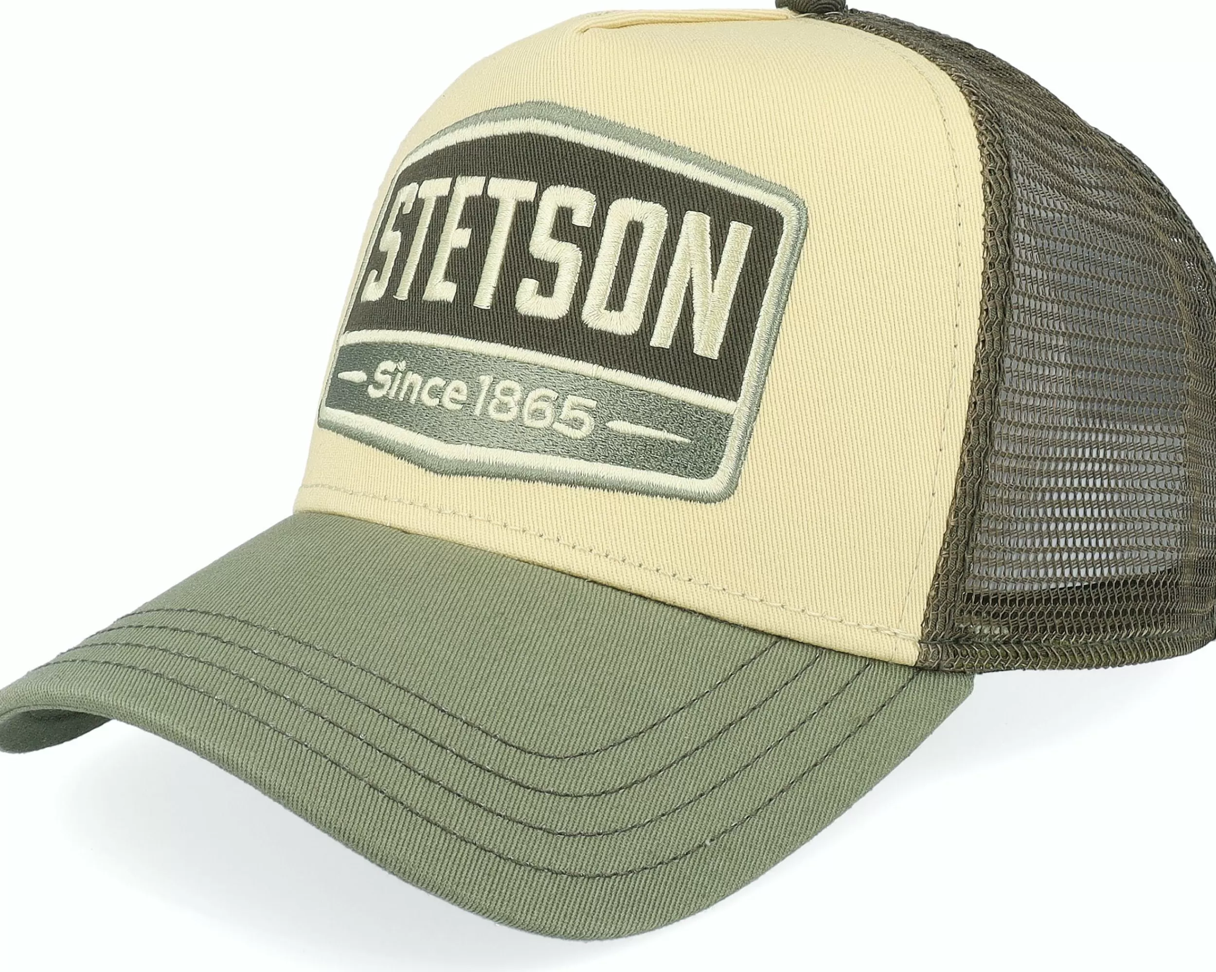 Stetson Gasoline Beige/Green Trucker - -Unisex Trucker