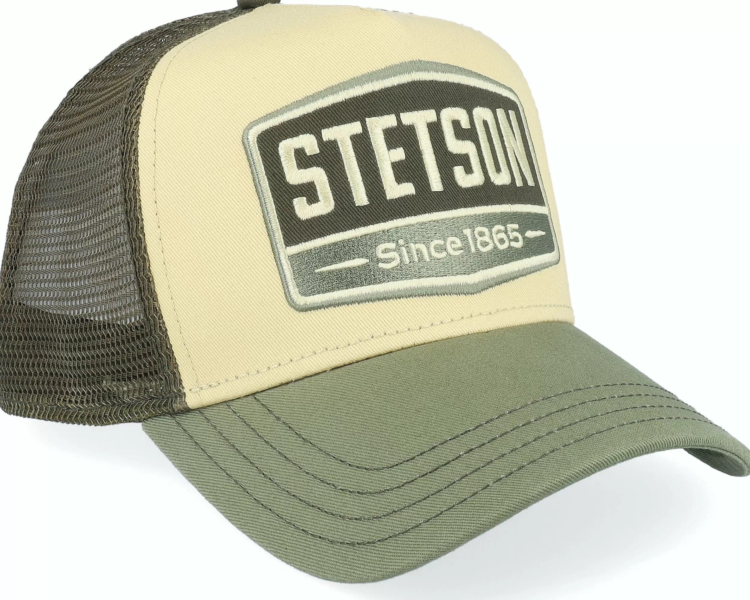 Stetson Gasoline Beige/Green Trucker - -Unisex Trucker