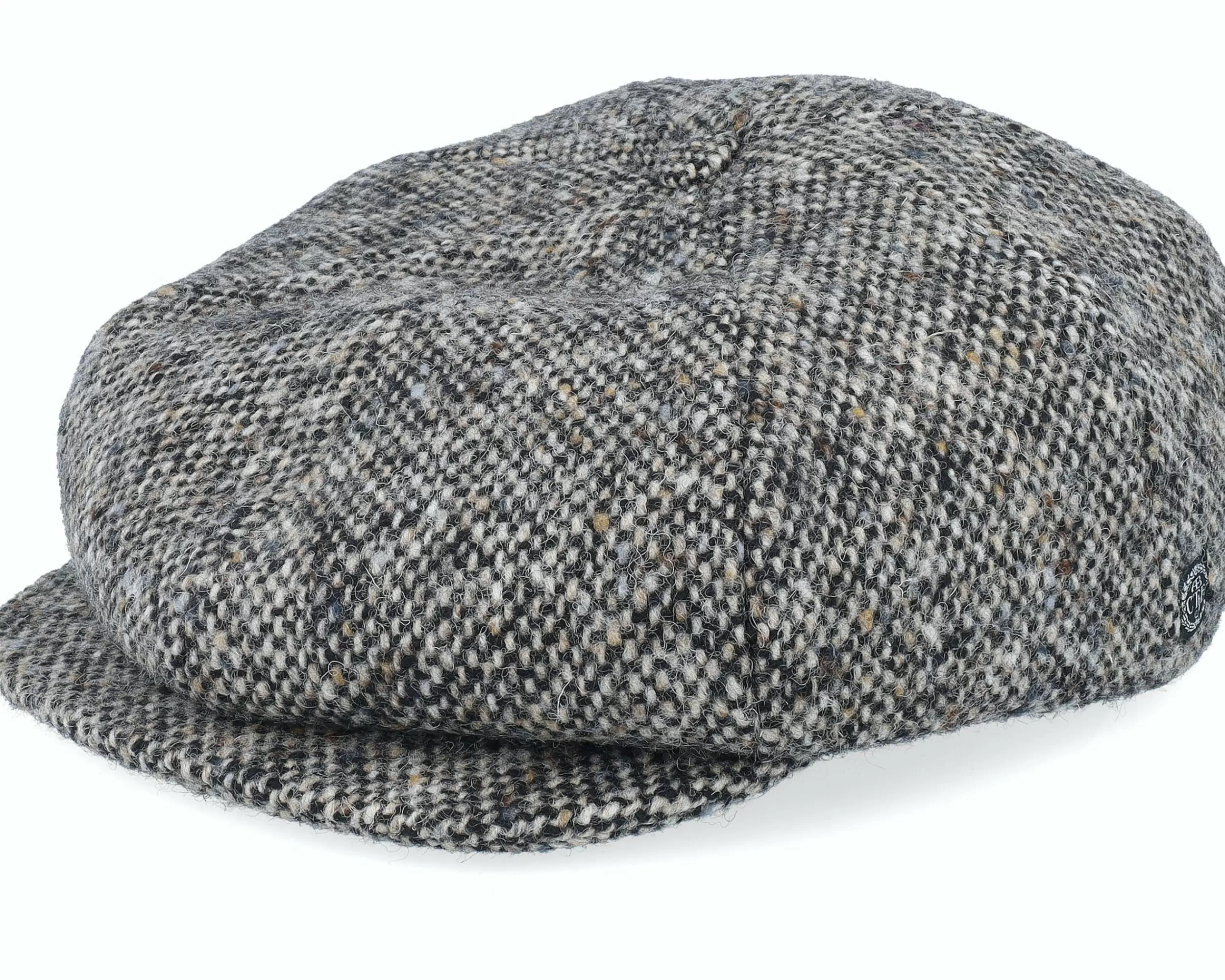 CTH Ericson Gatsby Donegal Salt & Pepper Black Flat Cap - -Unisex Flat Caps