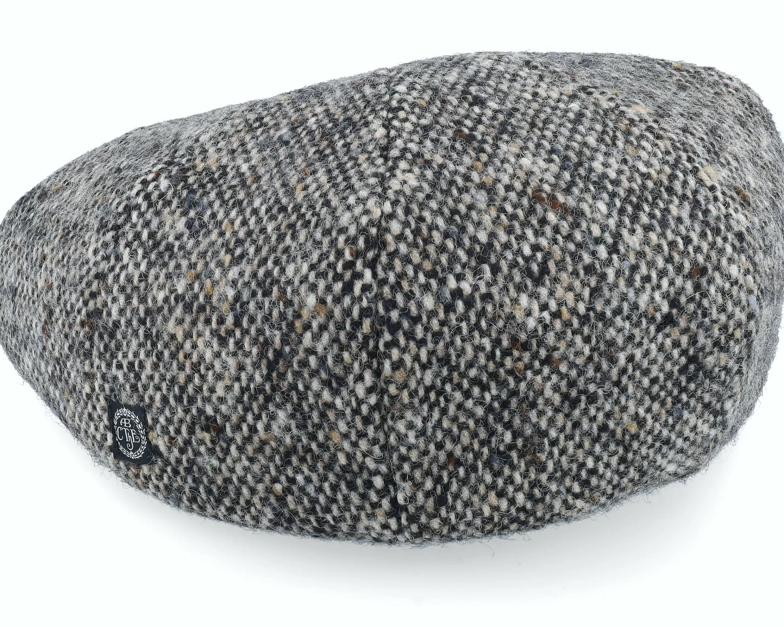 CTH Ericson Gatsby Donegal Salt & Pepper Black Flat Cap - -Unisex Flat Caps