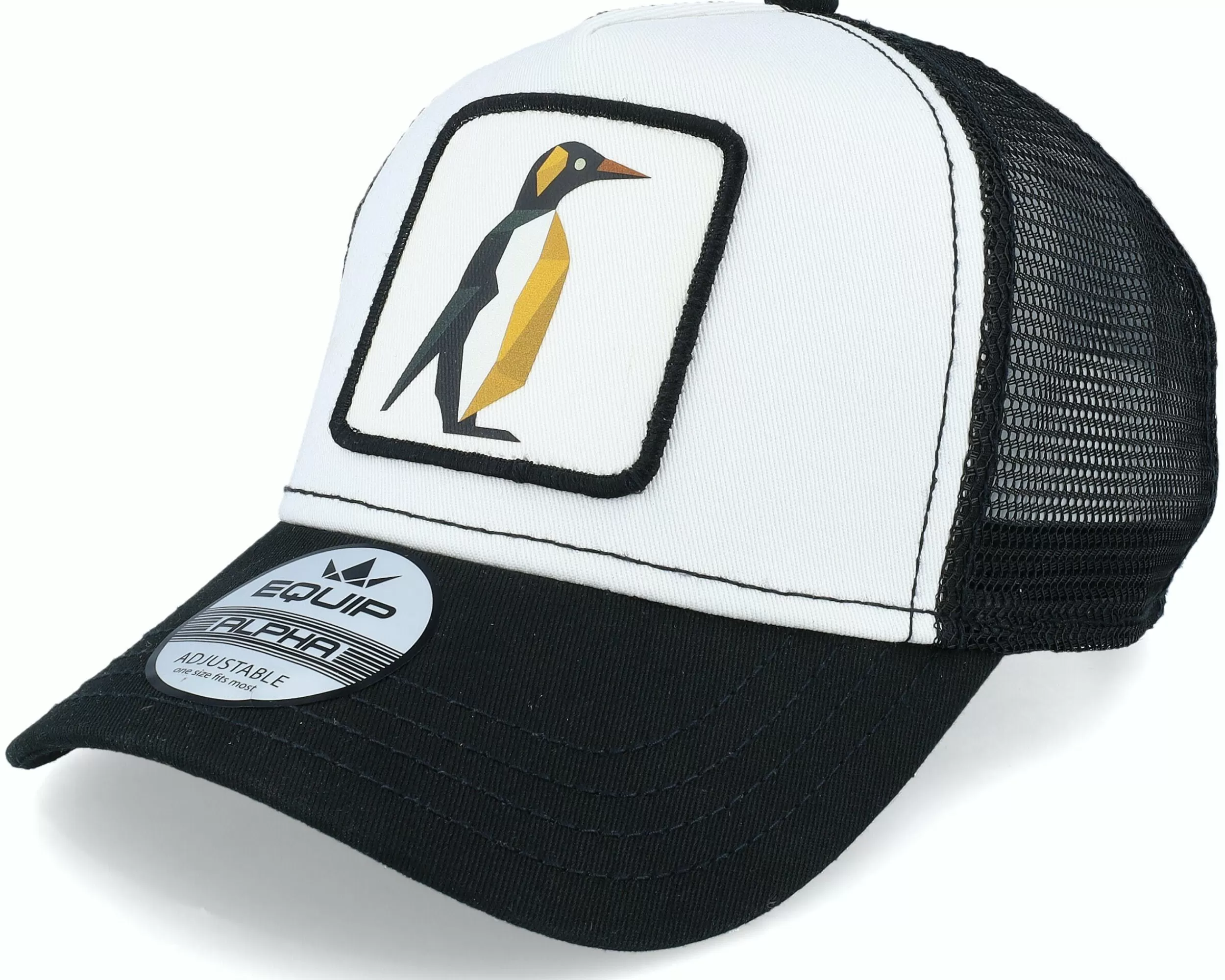 Iconic Geometry Penguin Patch White/Black Trucker - -Unisex Trucker