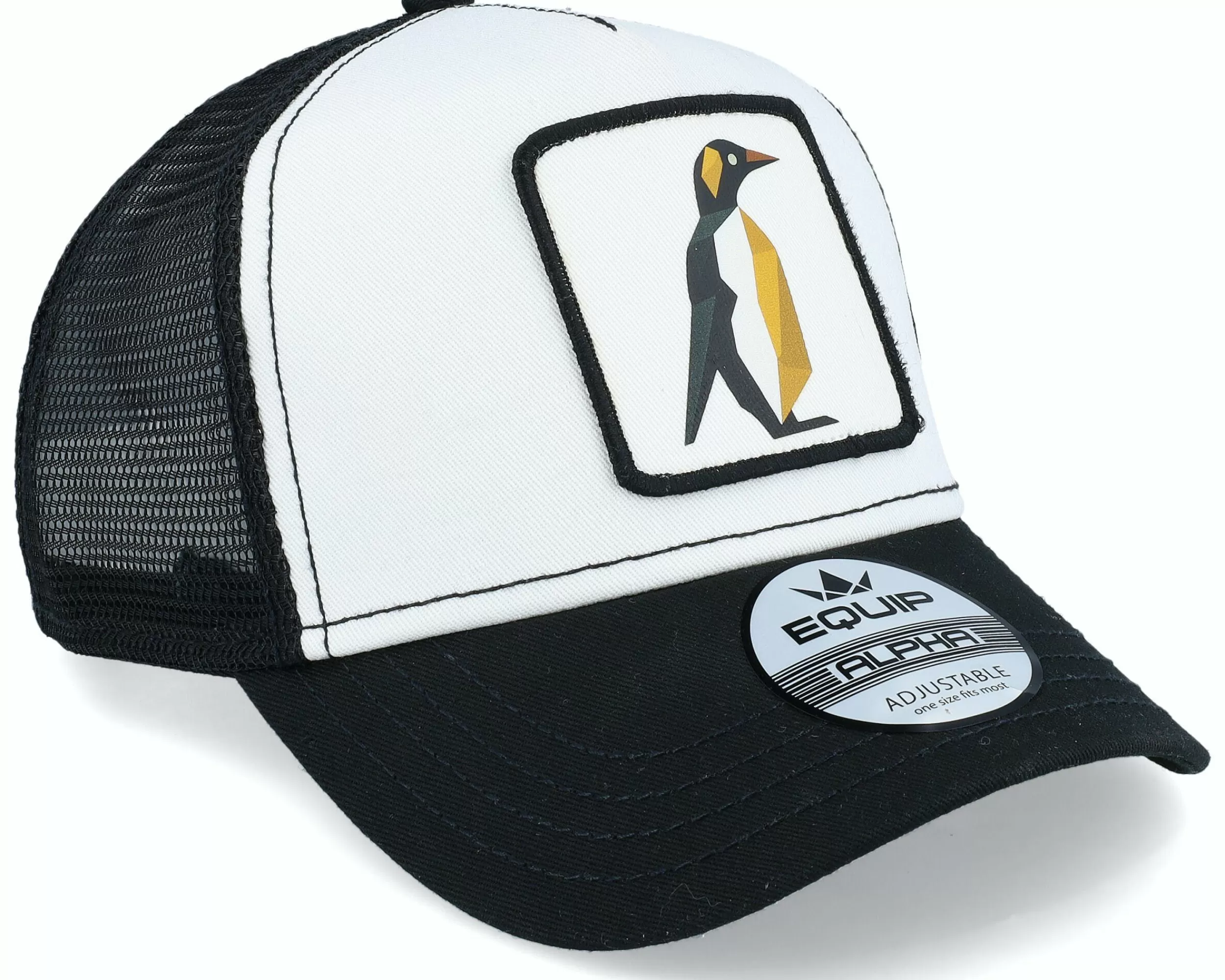 Iconic Geometry Penguin Patch White/Black Trucker - -Unisex Trucker