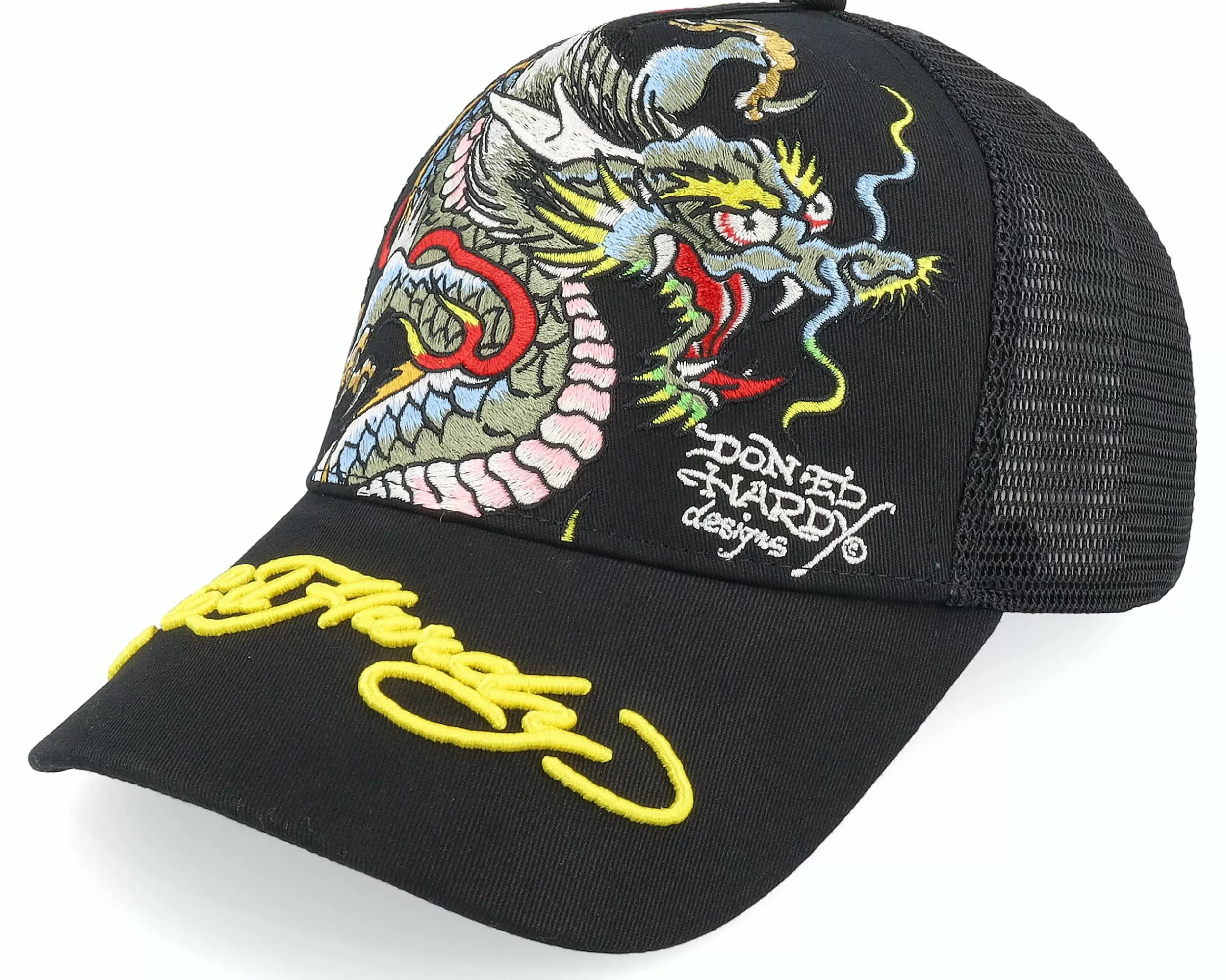 Ed Hardy Giant-Dragon Black/Black Trucker - -Unisex Trucker