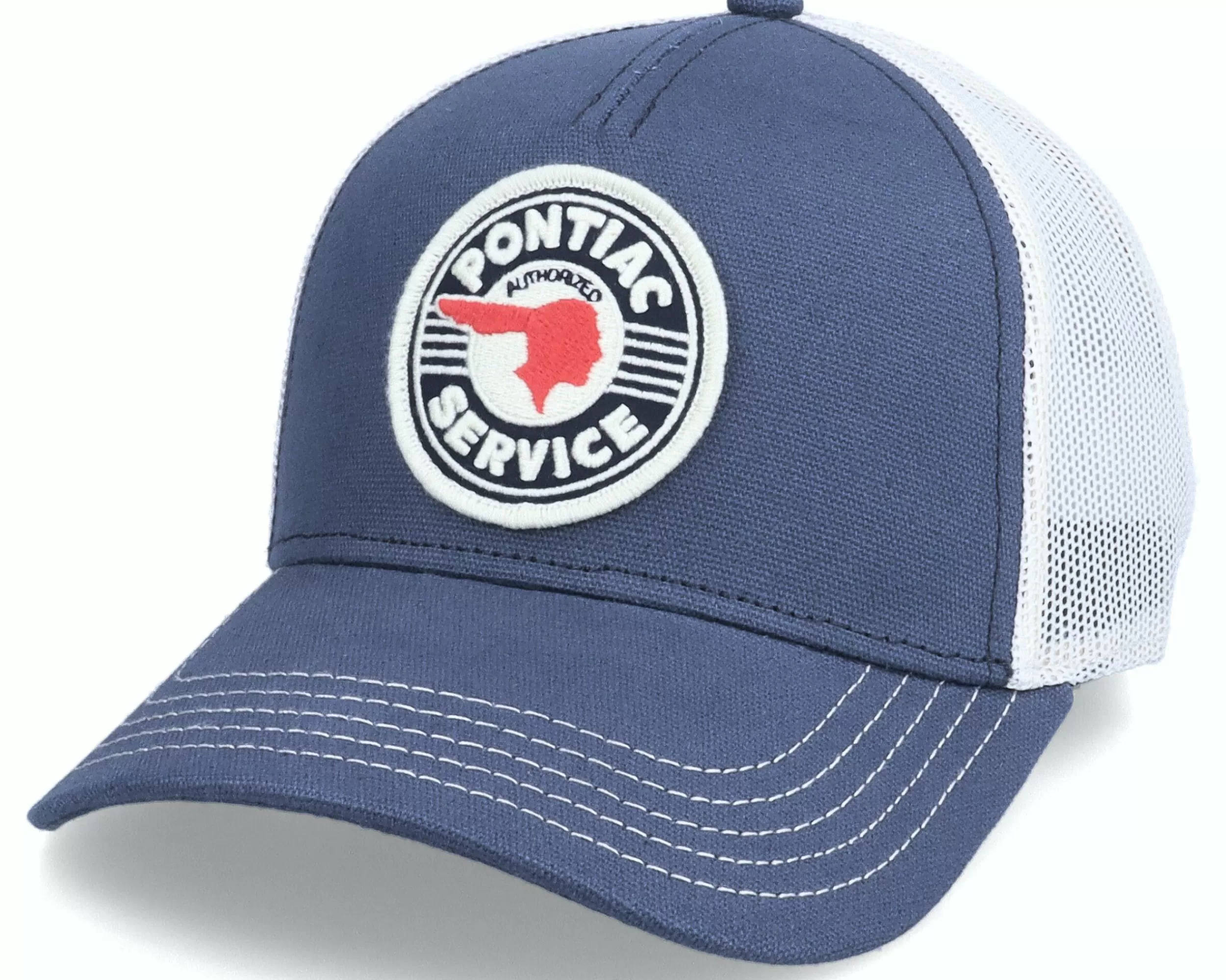 American Needle Gm Pontiac Service Valin Ivory/Navy Trucker - -Unisex Trucker