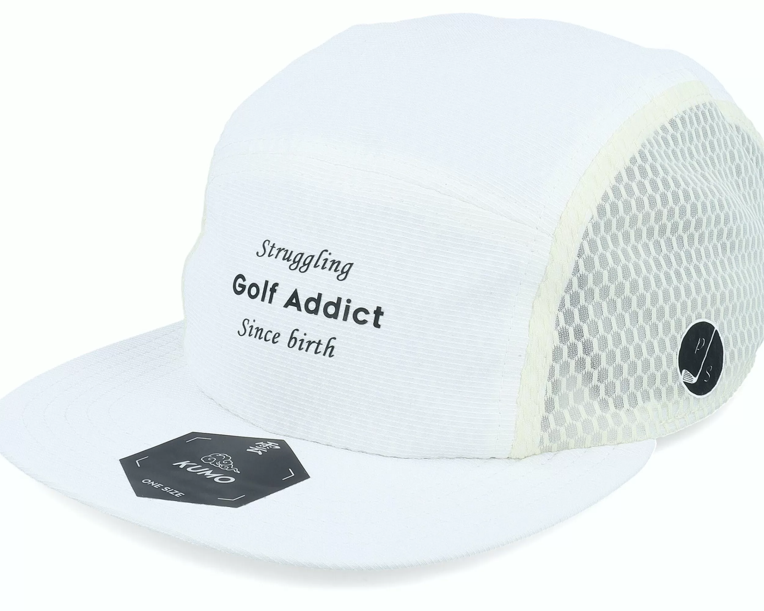 Pins & Stripes Golf Addict White 5-Panel - -Unisex 5-Panel