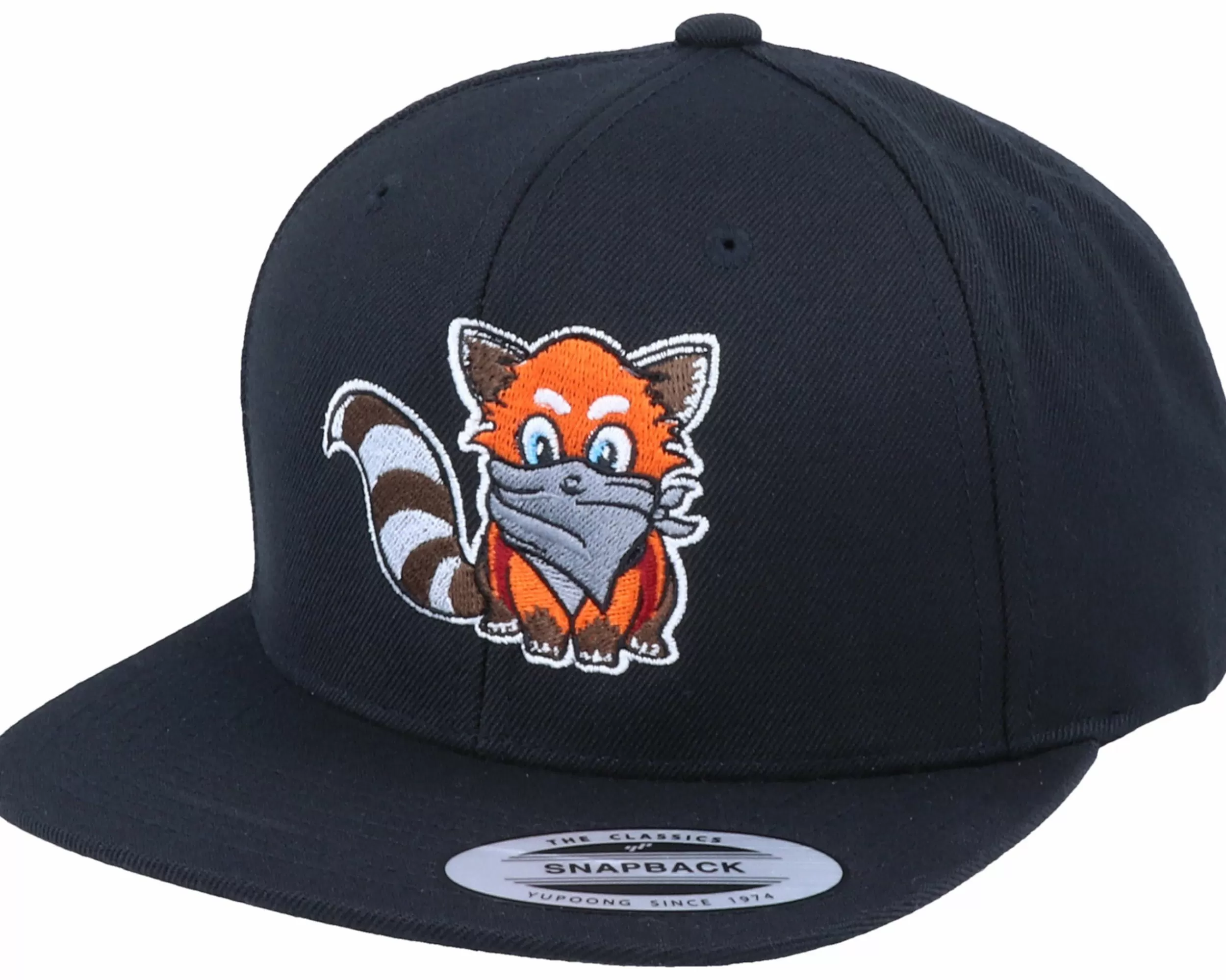 Iconic Hatsie The Red Panda Black Snapback - -Unisex Snapback