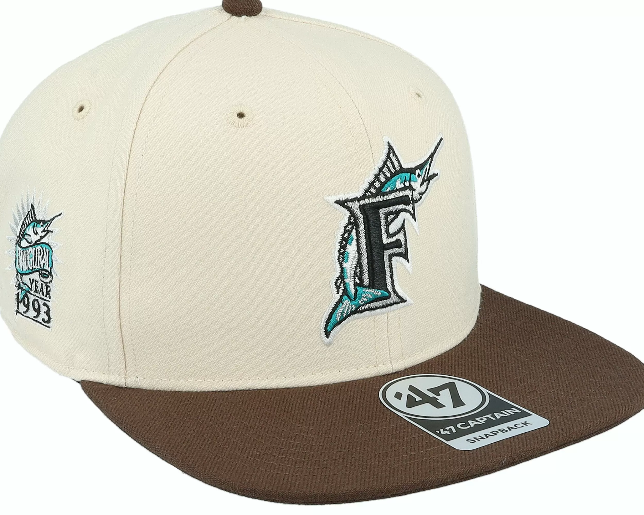 47 Brand Hatstore Exclusive X Miami Marlins Dual Natural/Brown Snapback - -Unisex Snapback