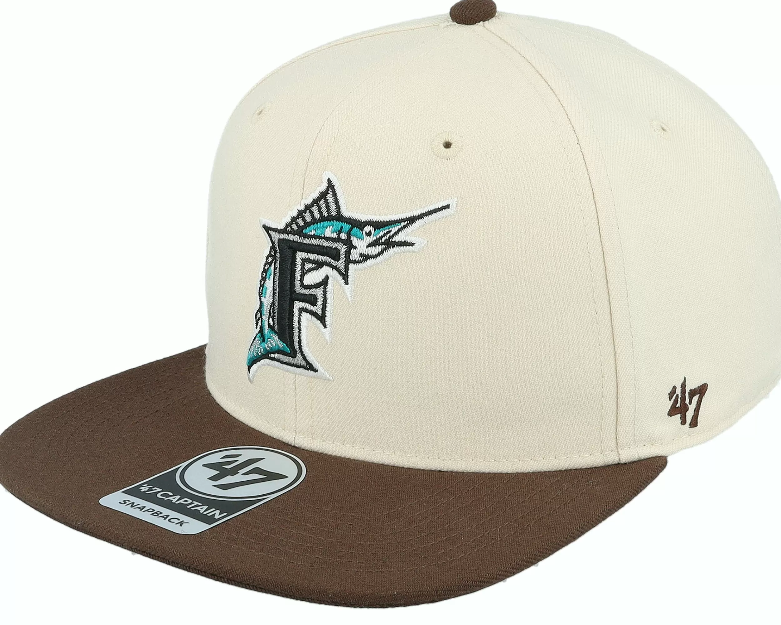 47 Brand Hatstore Exclusive X Miami Marlins Dual Natural/Brown Snapback - -Unisex Snapback