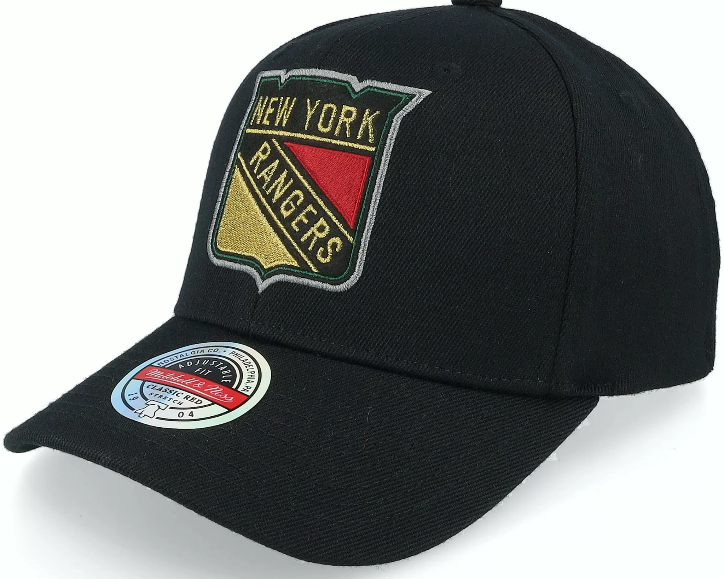 Mitchell & Ness Hatstore Exclusive X New York Rangers Luxe Logo Nhl Black Adjustable - -Unisex Adjustable