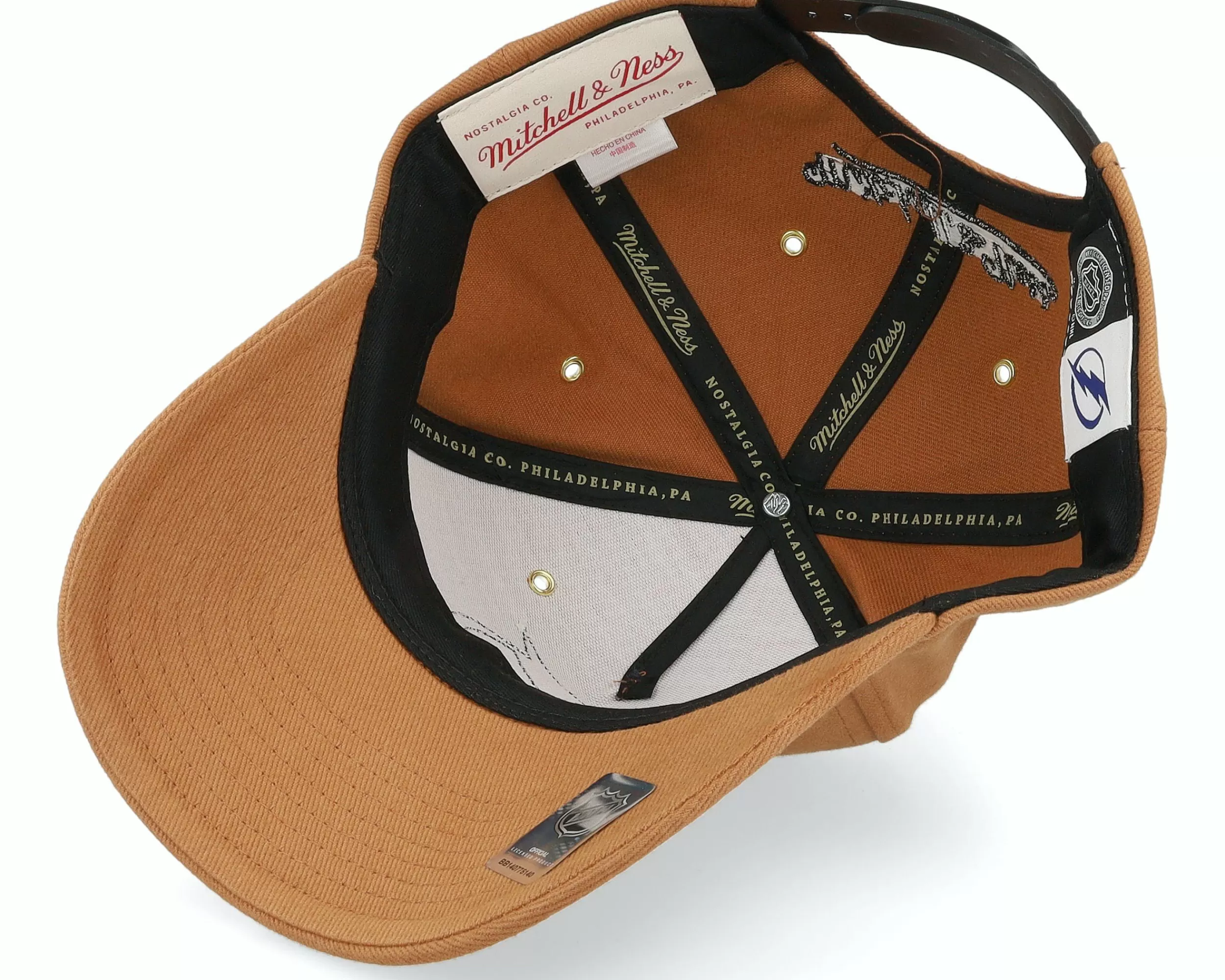Mitchell & Ness Hatstore Exclusive X Tampa Bay Lightning Trek Nhl Brown Adjustable - -Unisex Adjustable