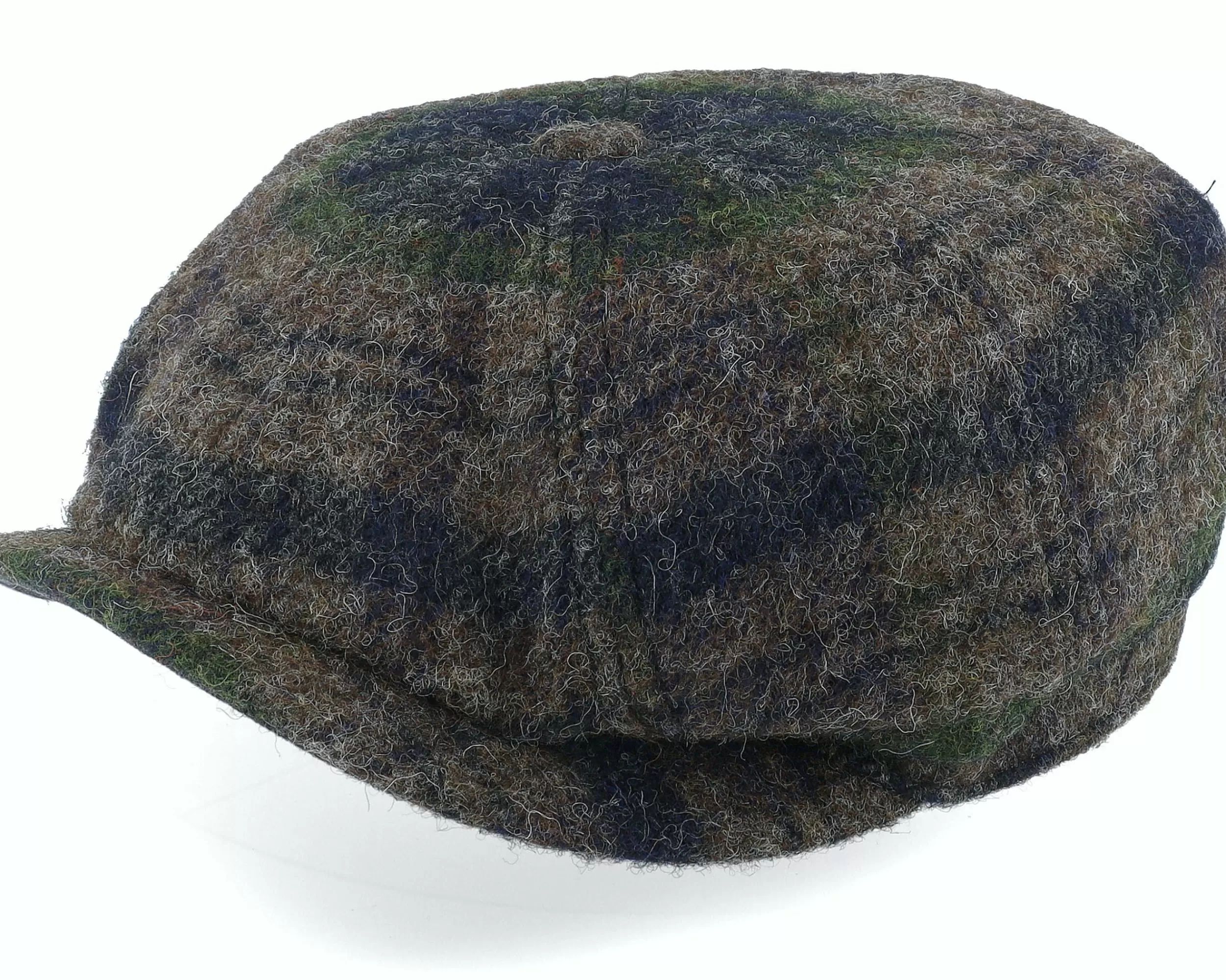 Stetson Hatteras Beeswax Grey/Navy/Green Flatcap - -Unisex Flat Caps