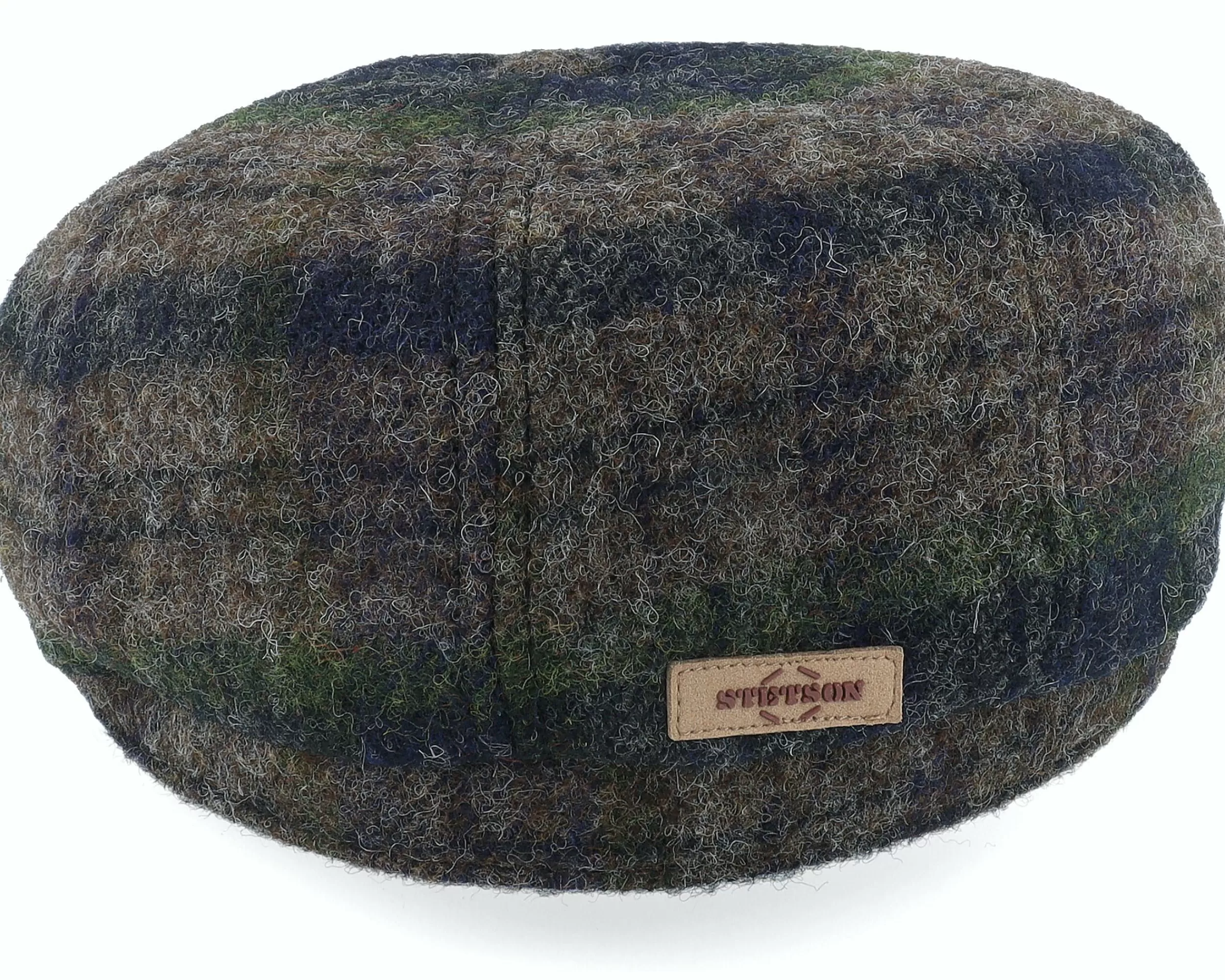 Stetson Hatteras Beeswax Grey/Navy/Green Flatcap - -Unisex Flat Caps