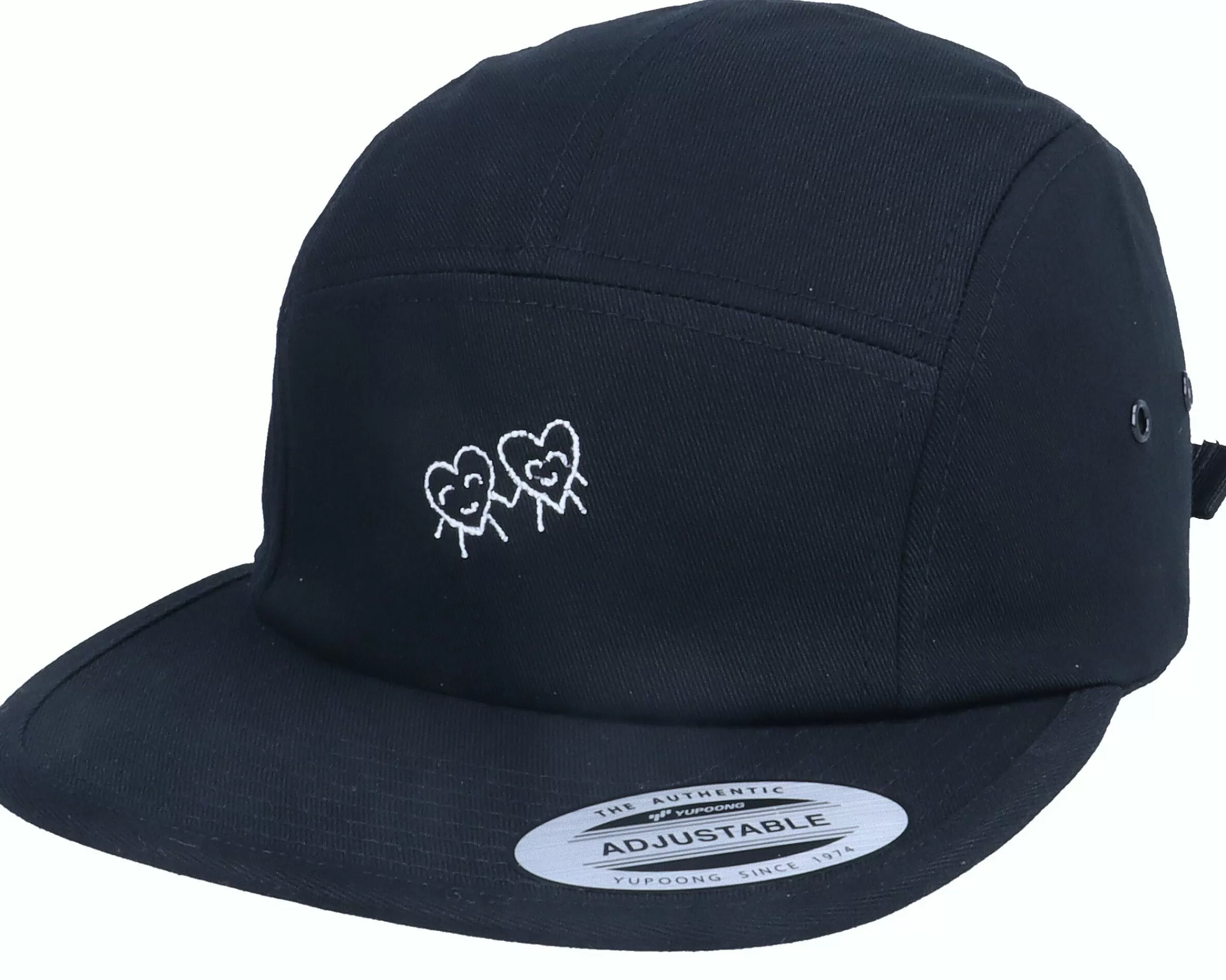 Abducted Hearts Love Friends Black 5-Panel - -Unisex 5-Panel