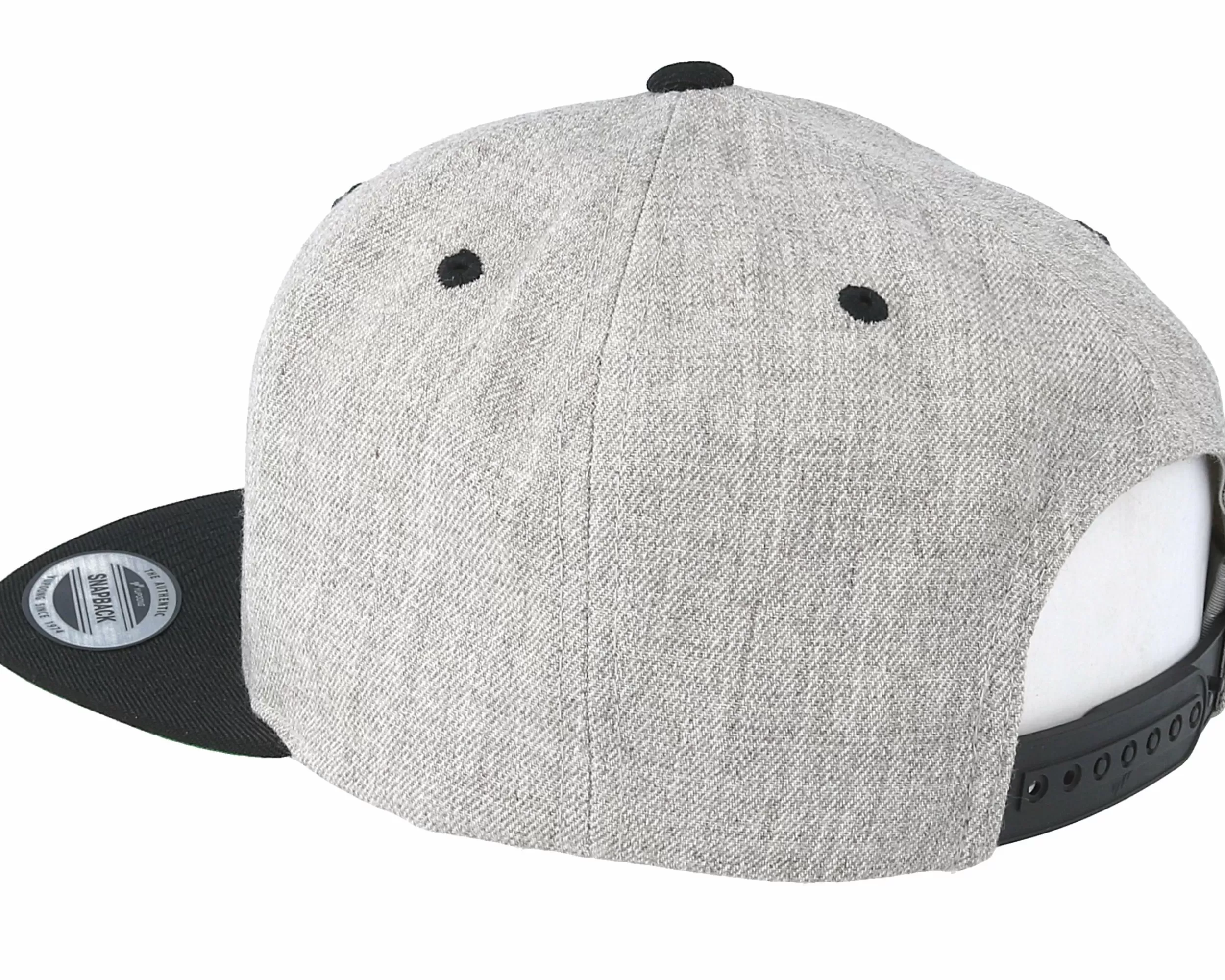 Yupoong Heather Grey/Black Snapback - -Unisex Snapback