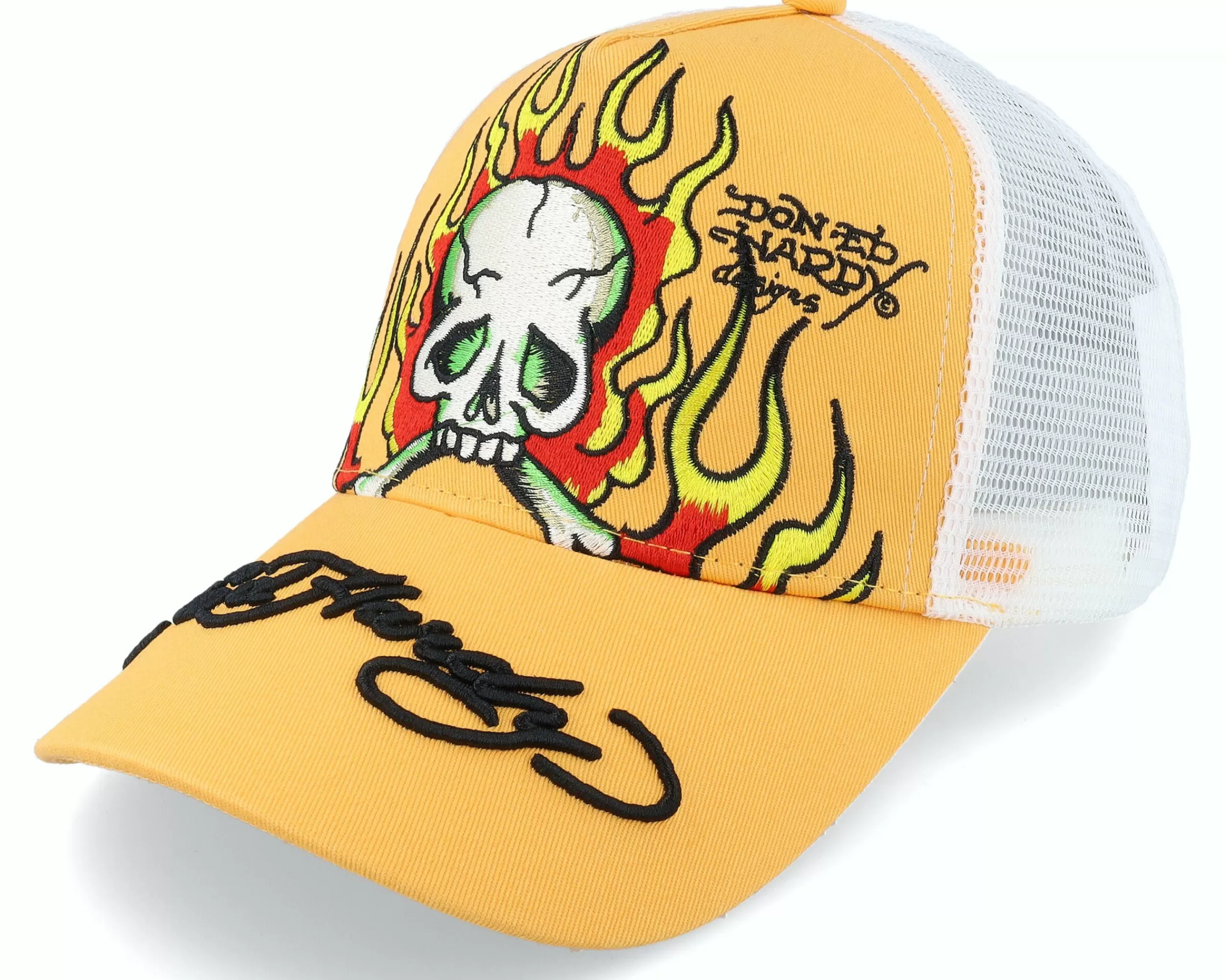 Ed Hardy Hell-Fire Orange/White Trucker - -Unisex Trucker