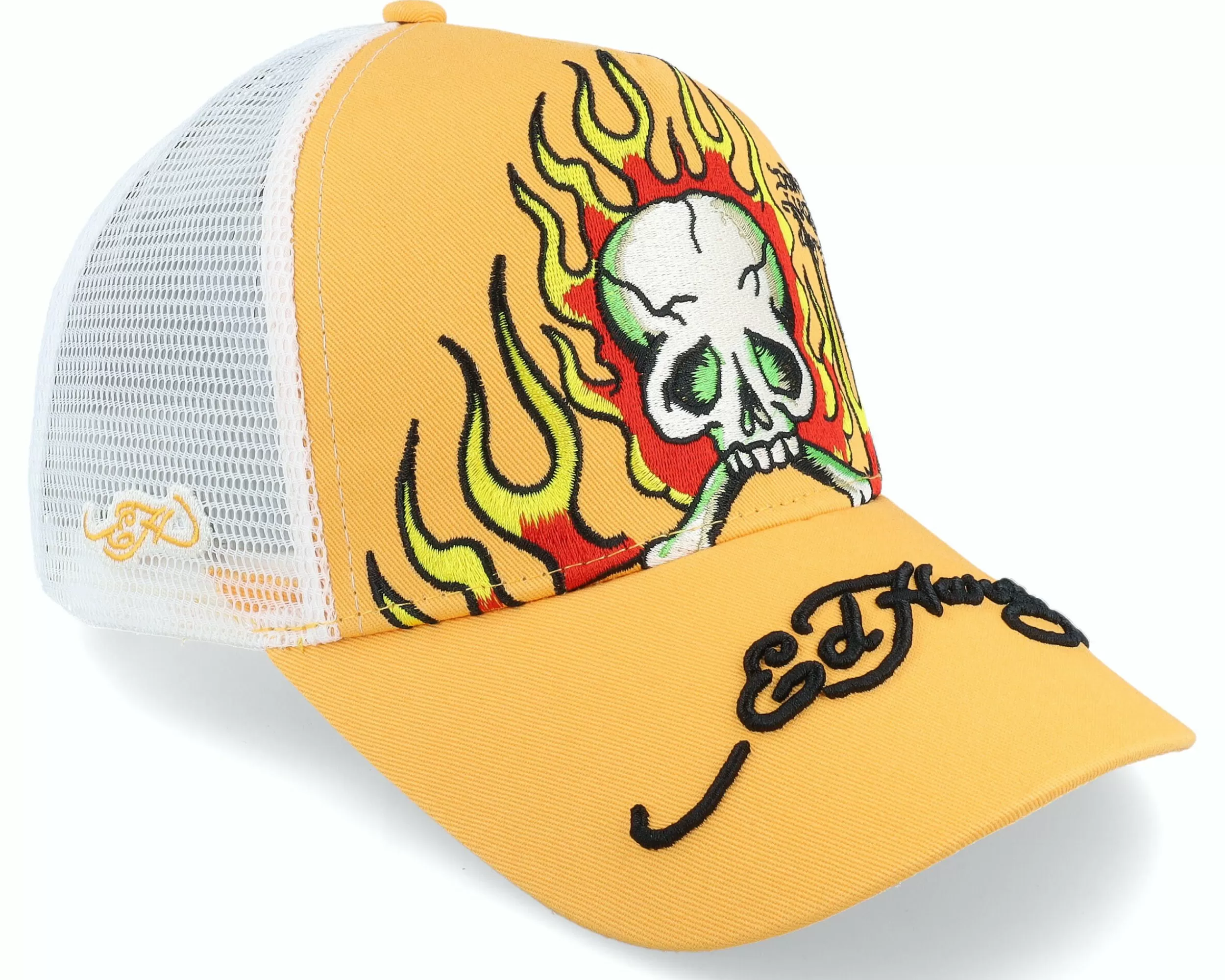 Ed Hardy Hell-Fire Orange/White Trucker - -Unisex Trucker