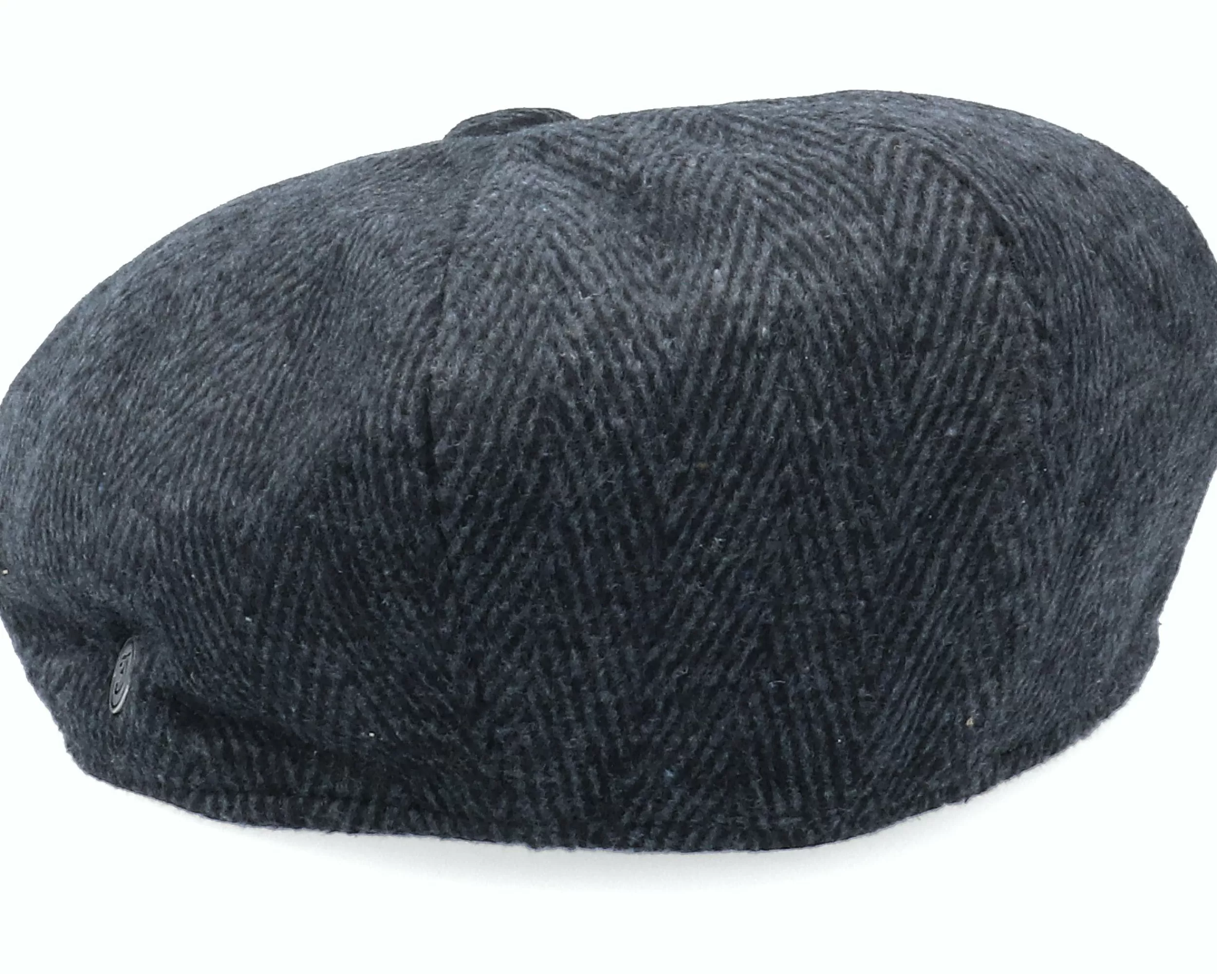 Jaxon & James Herringbone Newsboy Charcoal Flat Cap - -Unisex Flat Caps