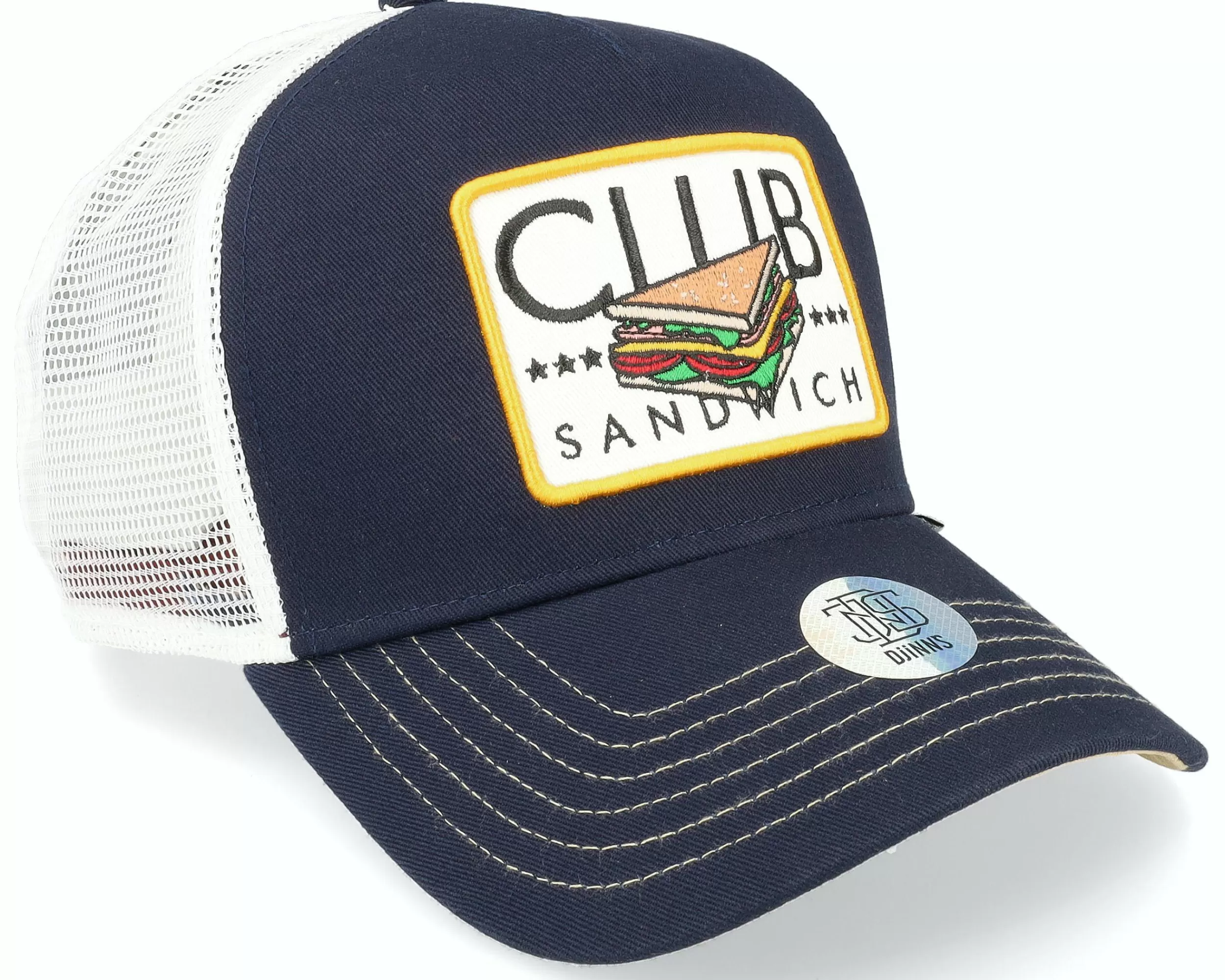 Djinns Hft Cap Food Club Sandwich Navy/White Trucker - -Unisex Trucker