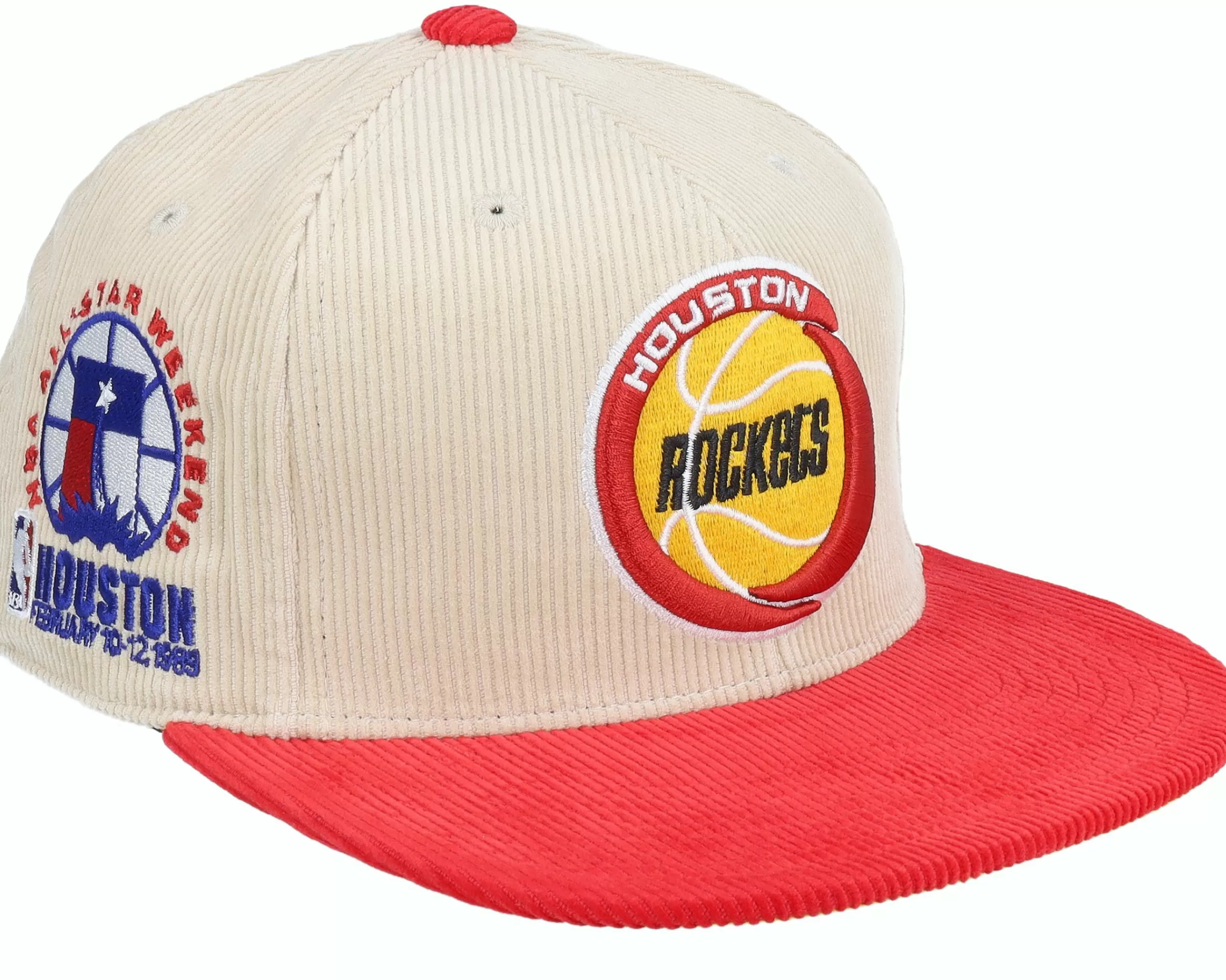 Mitchell & Ness Houston Rockets Team Cord Off White Fitted - -Unisex Fitted