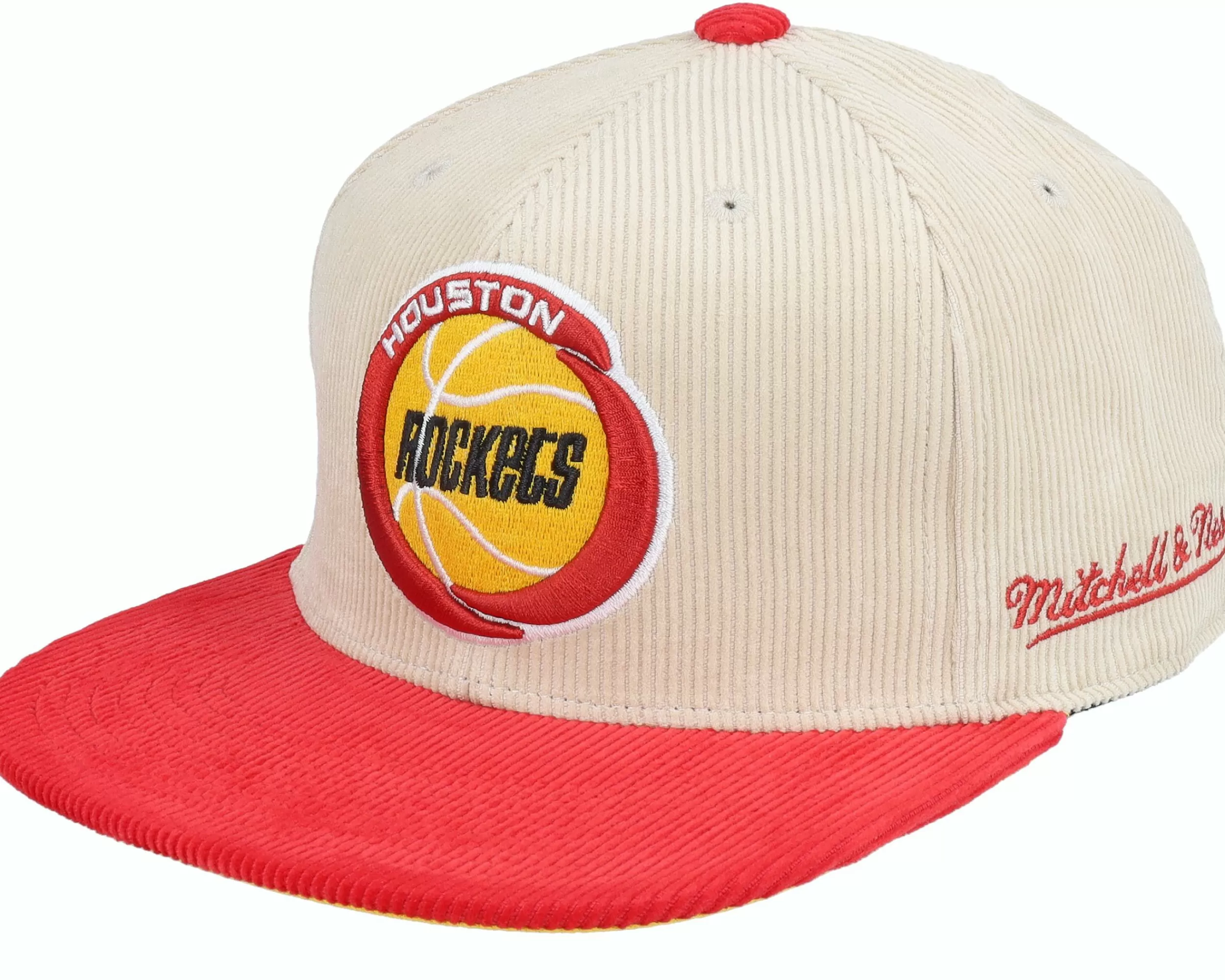 Mitchell & Ness Houston Rockets Team Cord Off White Fitted - -Unisex Fitted