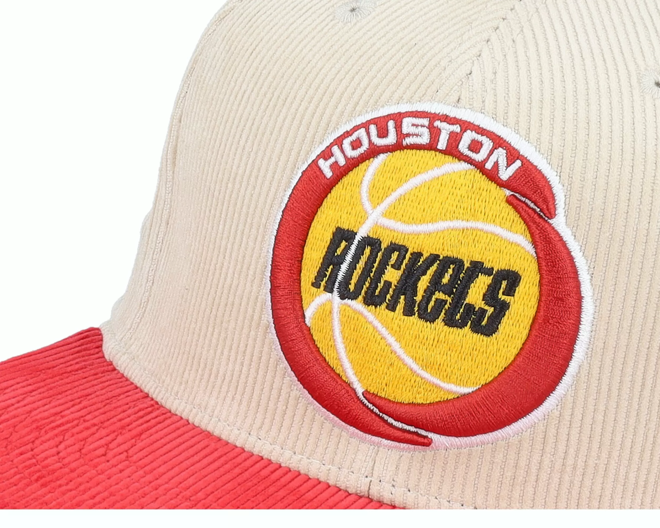 Mitchell & Ness Houston Rockets Team Cord Off White Fitted - -Unisex Fitted