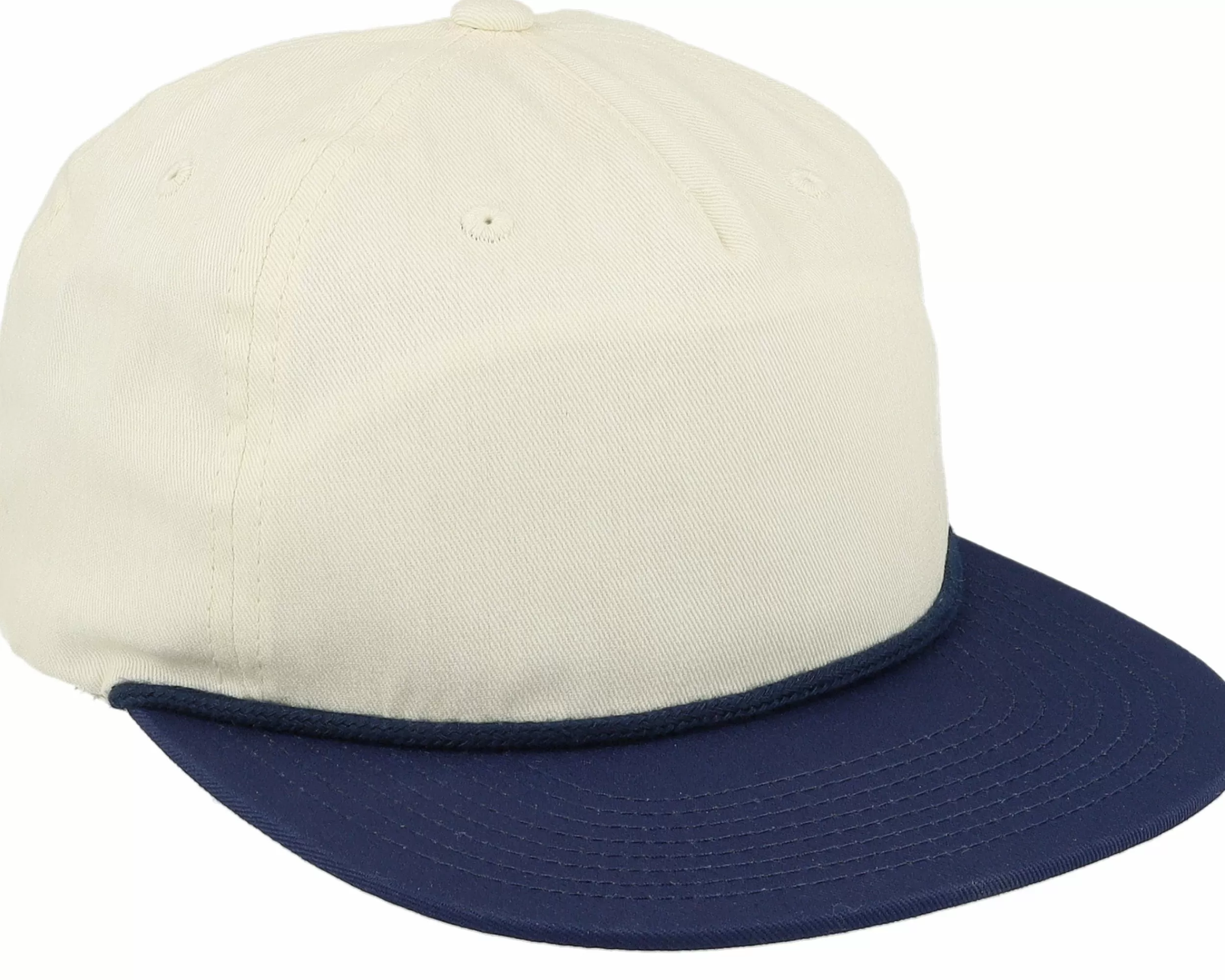 Equip Ivory/Navy Rope 5-Panel Snapback - -Unisex Snapback