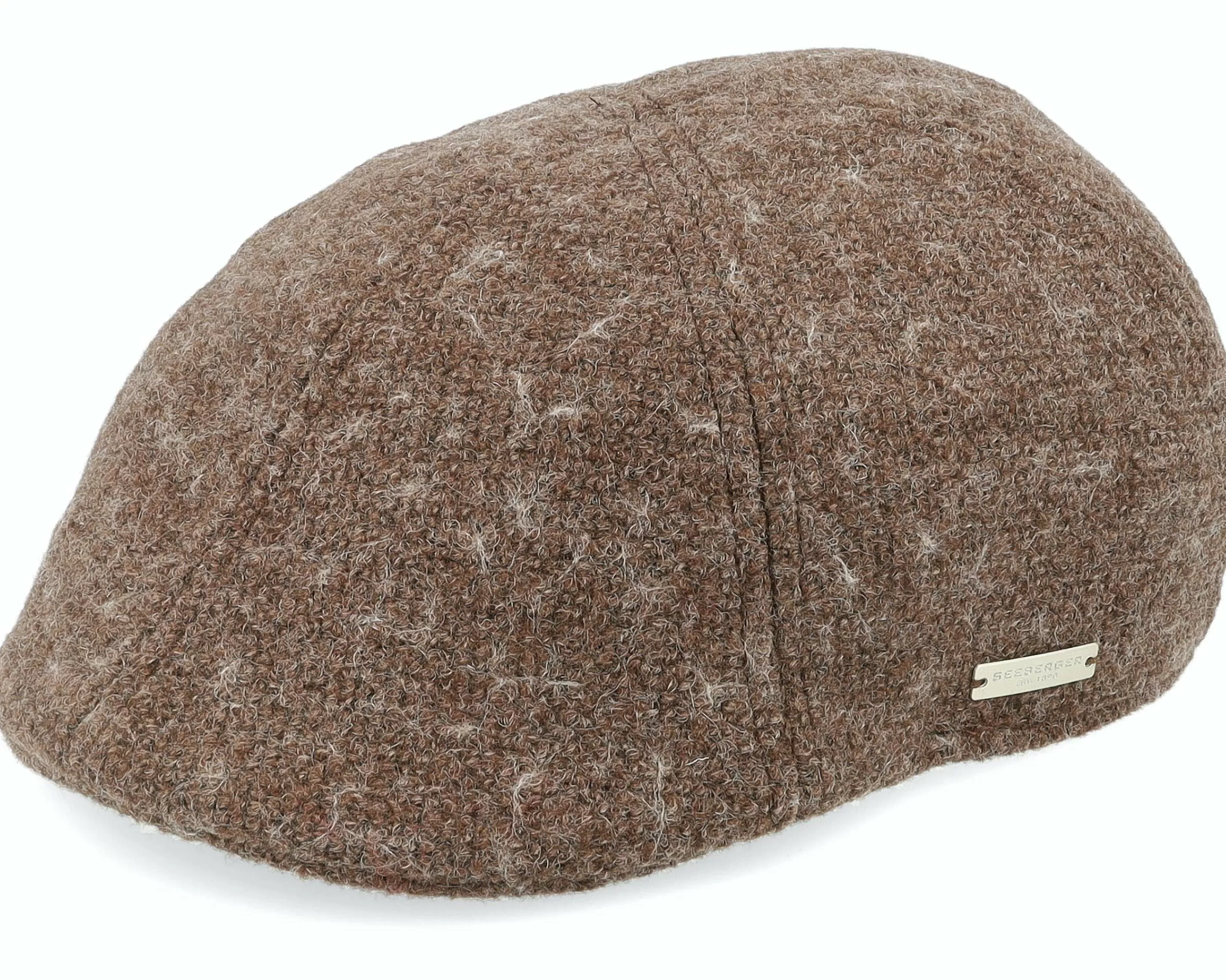 Seeberger Ivy Cap In Wool-Mix Fabric Nutria Flat Cap - -Unisex Flat Caps