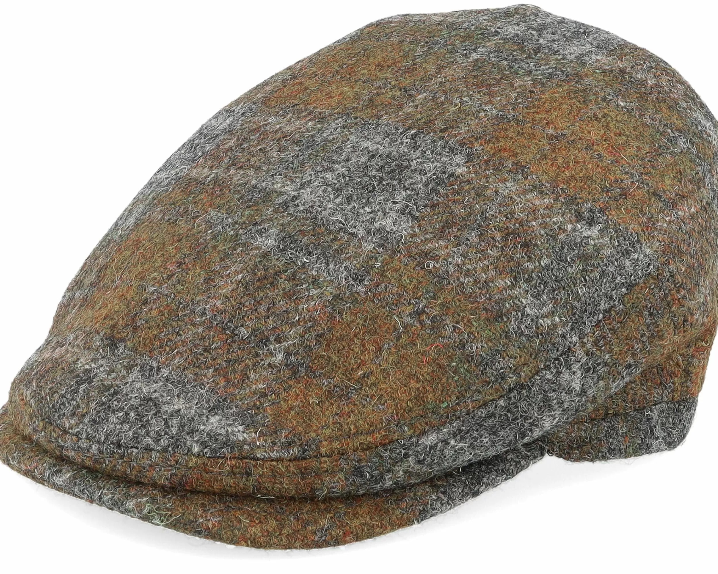MJM Hats Jordan Harris Tweed Brown/Grey Check Flat Cap - -Unisex Flat Caps
