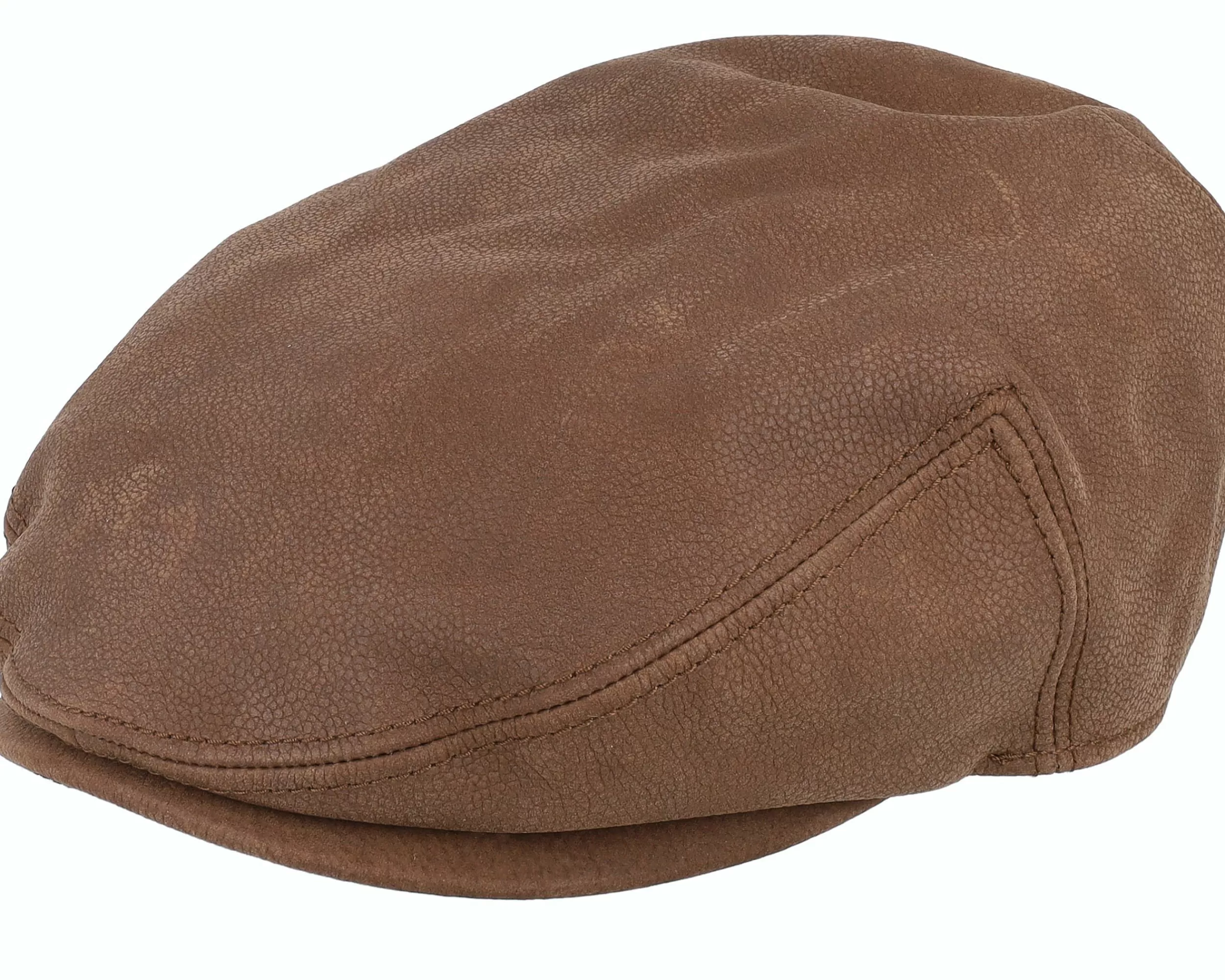 Stetson Kent Calf Leather Brown Flat Cap - -Unisex Flat Caps