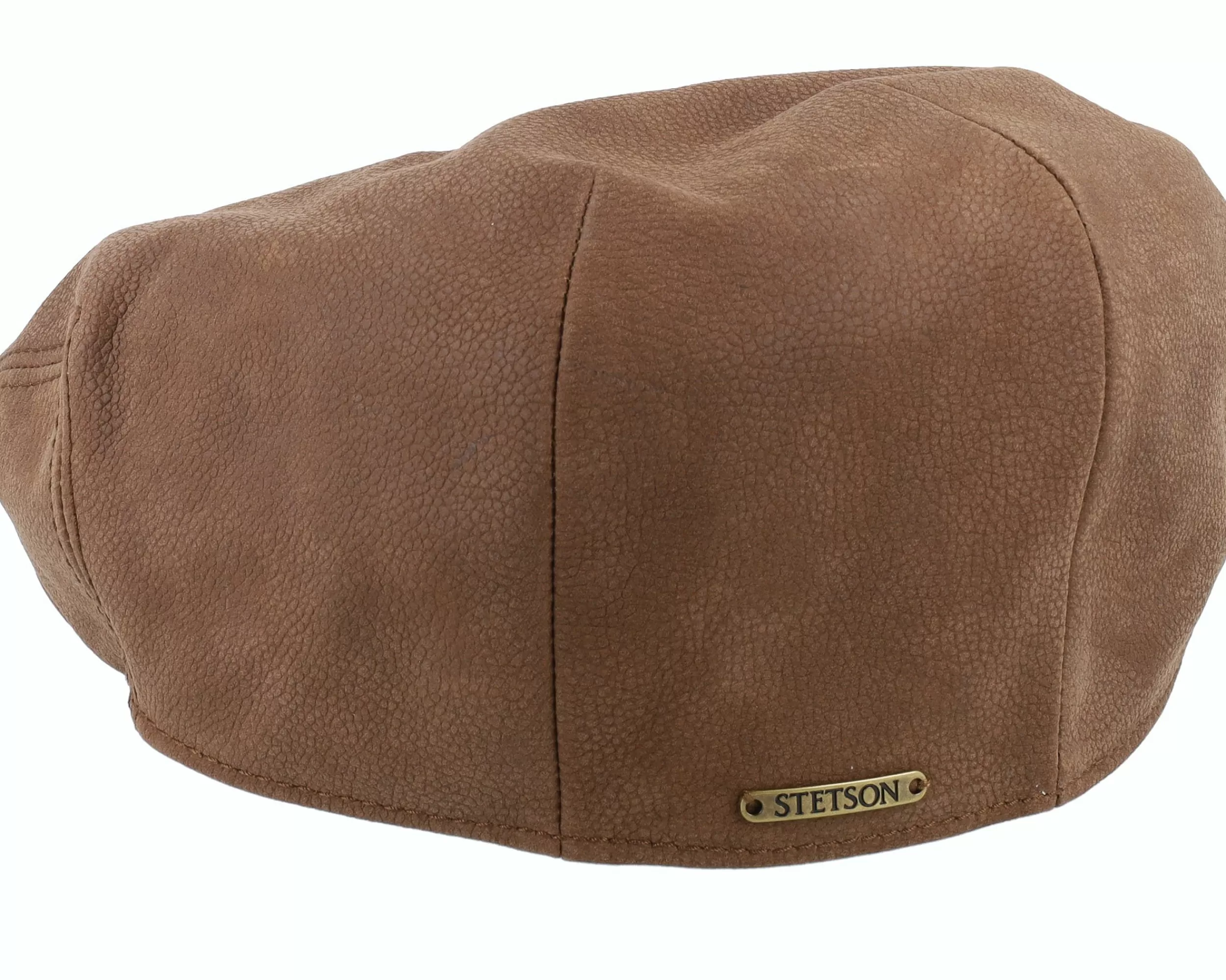 Stetson Kent Calf Leather Brown Flat Cap - -Unisex Flat Caps