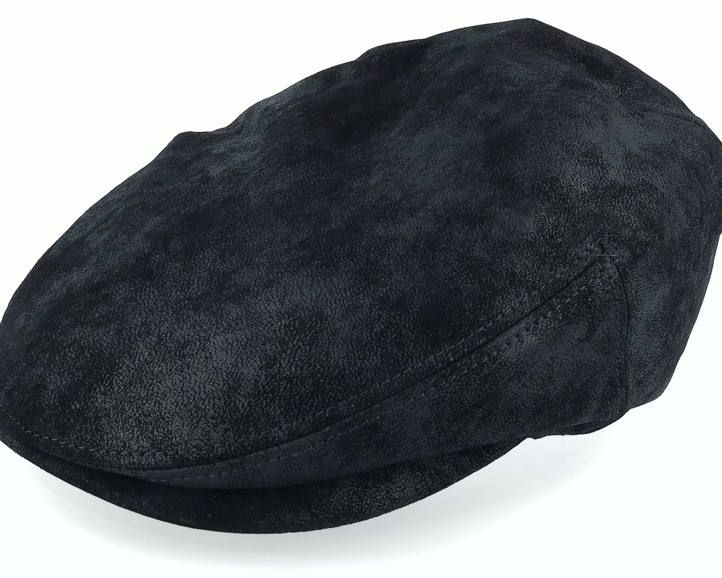 Stetson Kent Ef Pigskin Black Earflap Flatcap - -Unisex Flat Caps