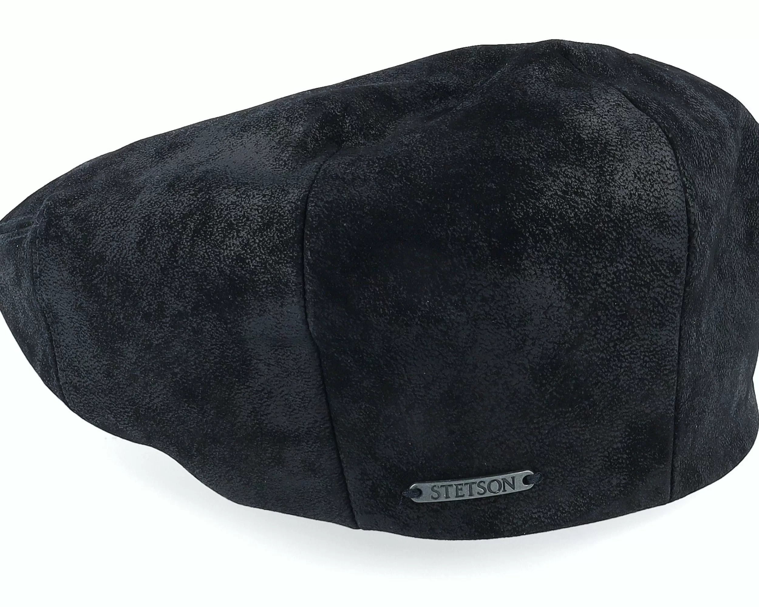 Stetson Kent Ef Pigskin Black Earflap Flatcap - -Unisex Flat Caps