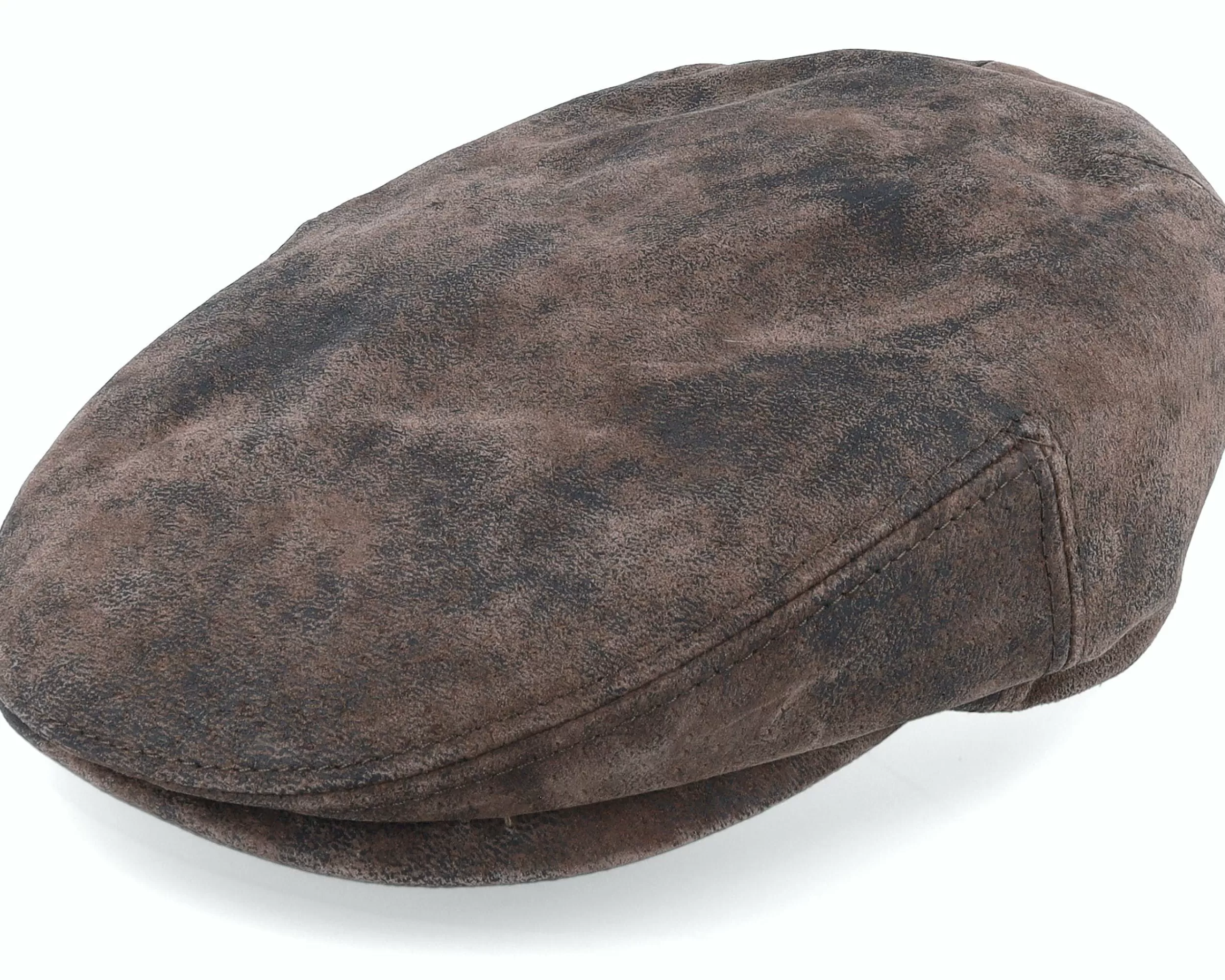 Stetson Kent Ef Pigskin Brown Earflap Flatcap - -Unisex Flat Caps