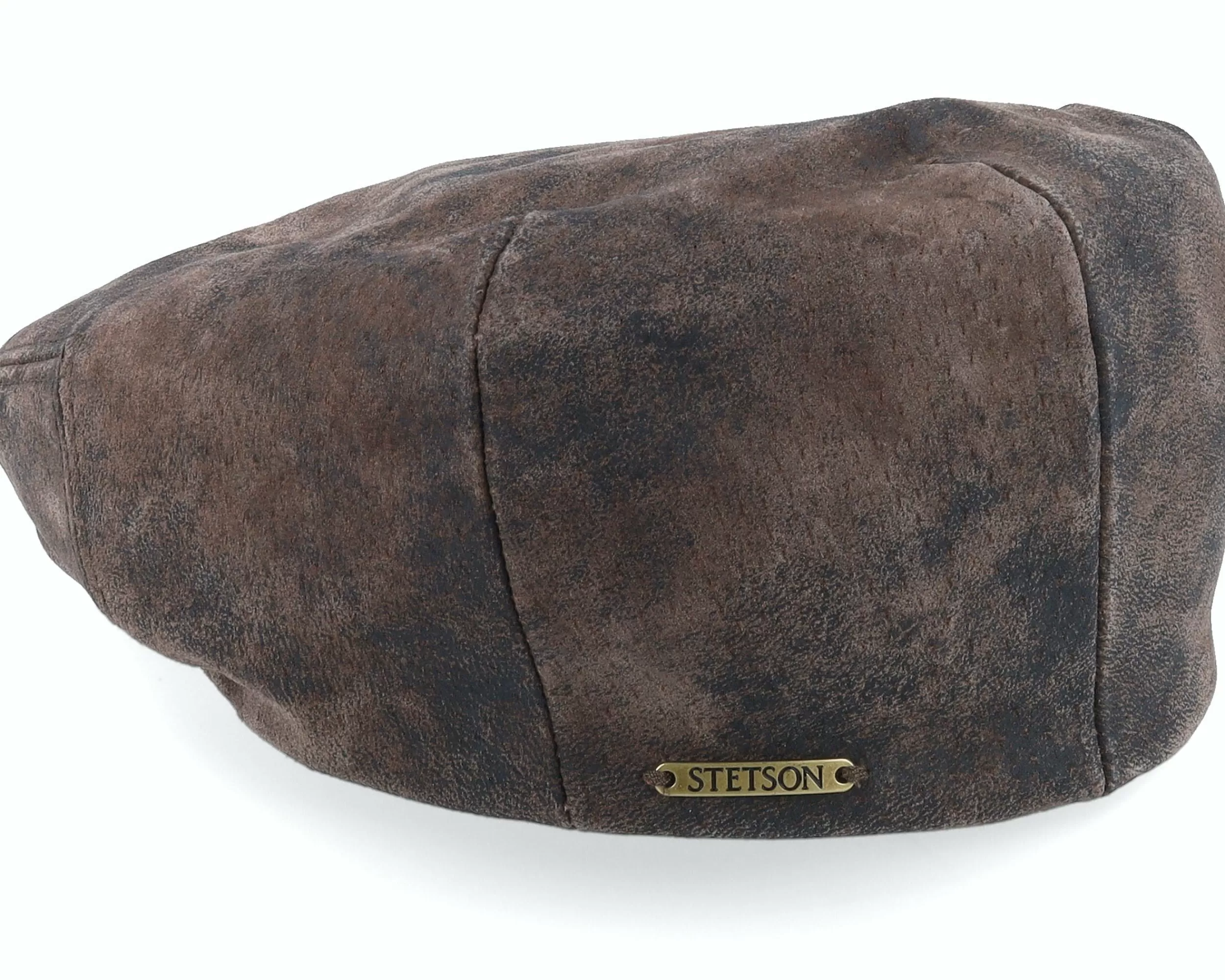 Stetson Kent Ef Pigskin Brown Earflap Flatcap - -Unisex Flat Caps