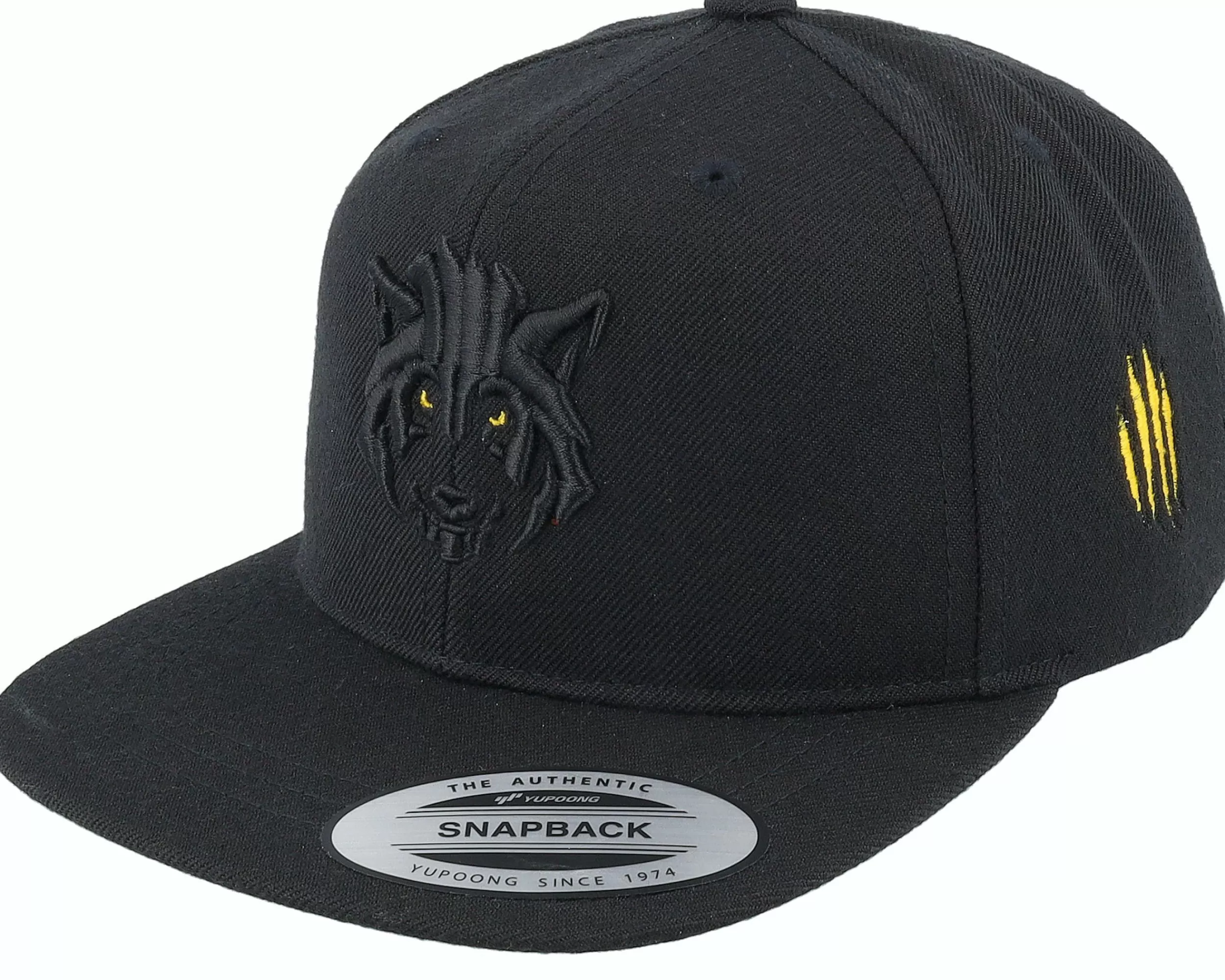 Kiddo Cap Kids 3D Black/Yellow Wolf Black Snapback - -Unisex Snapback