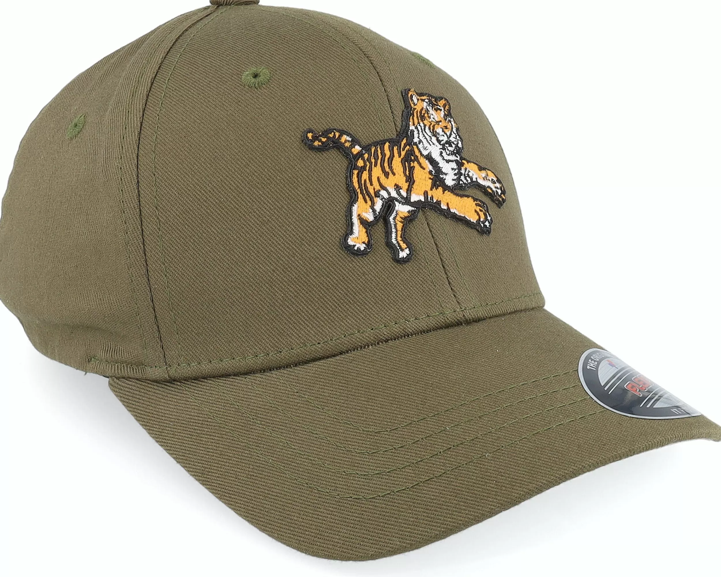 Kiddo Cap Kids Attacking Tiger Olive Flexfit - -Unisex Flexfit