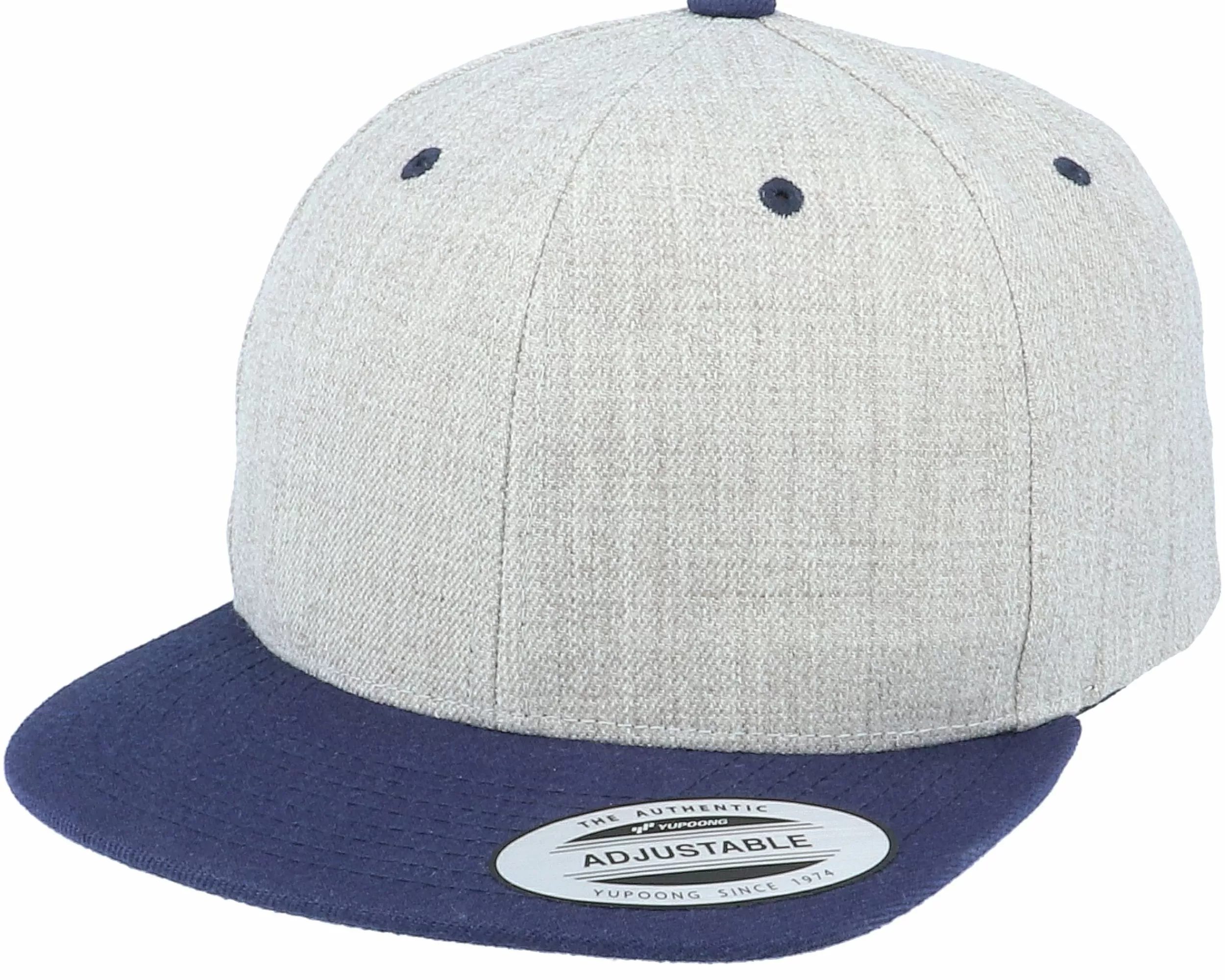 Yupoong Kids Classic Heather Grey/Navy Snapback - -Unisex Snapback