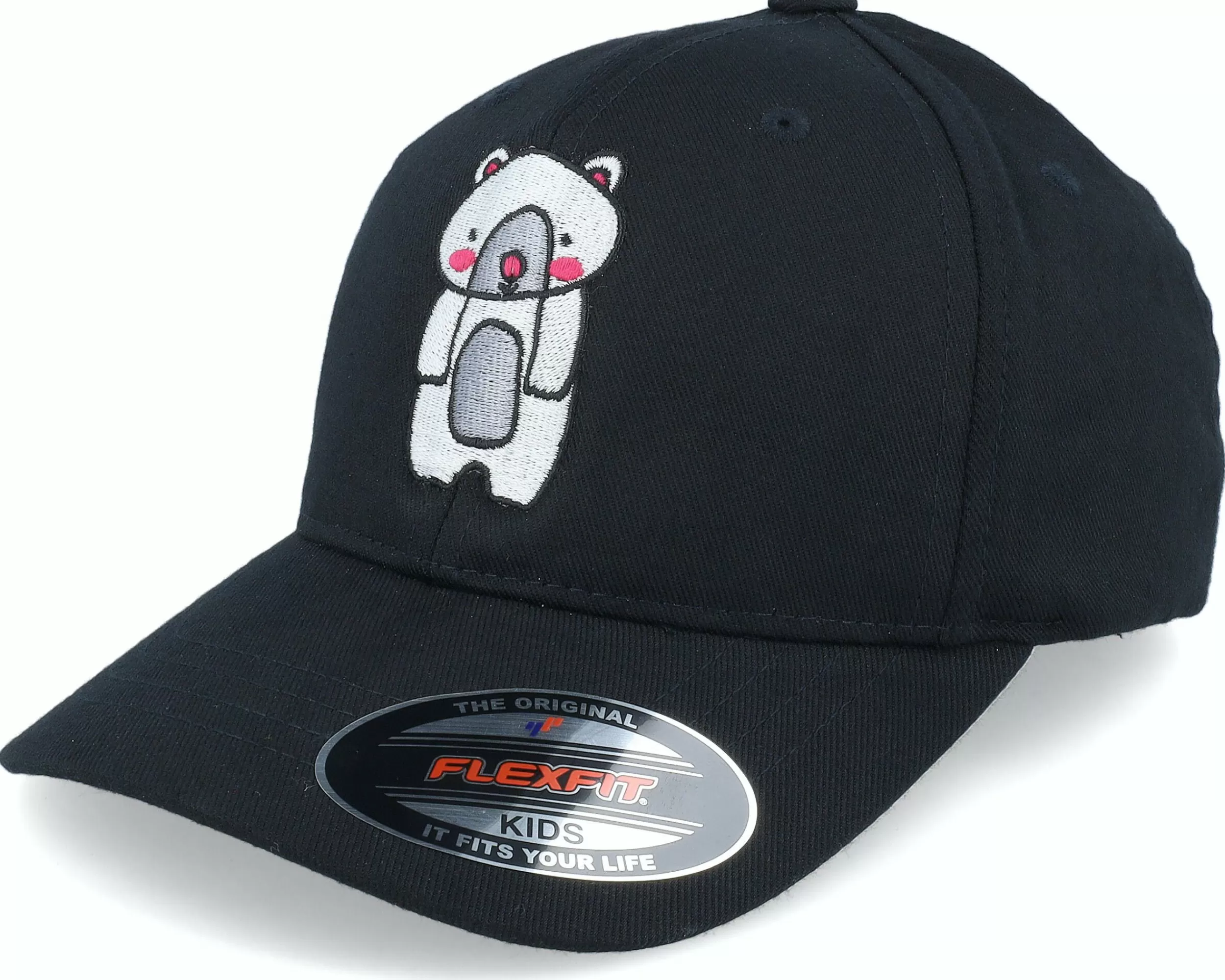 Kiddo Cap Kids Cute Bear Black Flexfit - -Unisex Flexfit