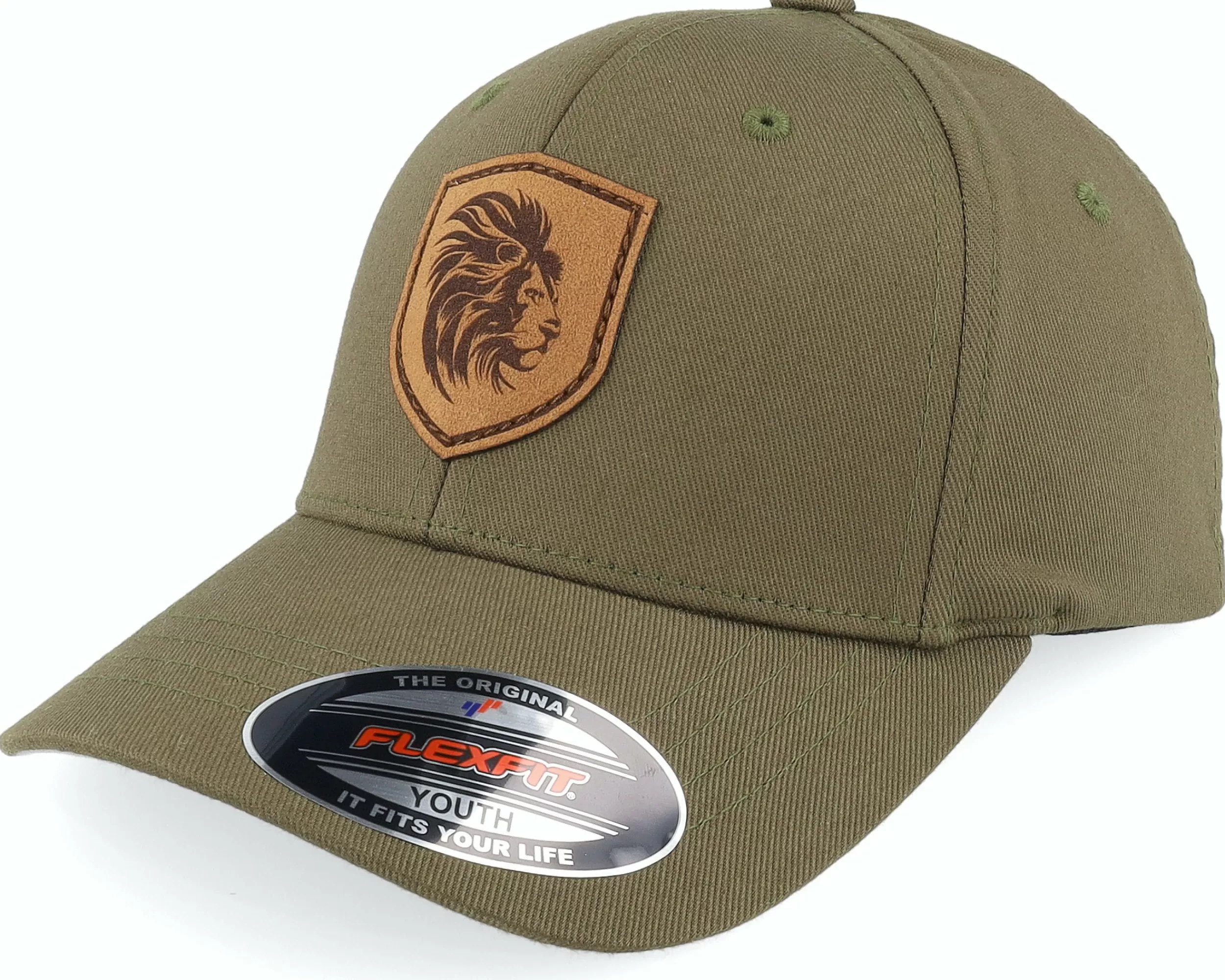 Kiddo Cap Kids Majestic Lion Olive Flexfit - -Unisex Flexfit