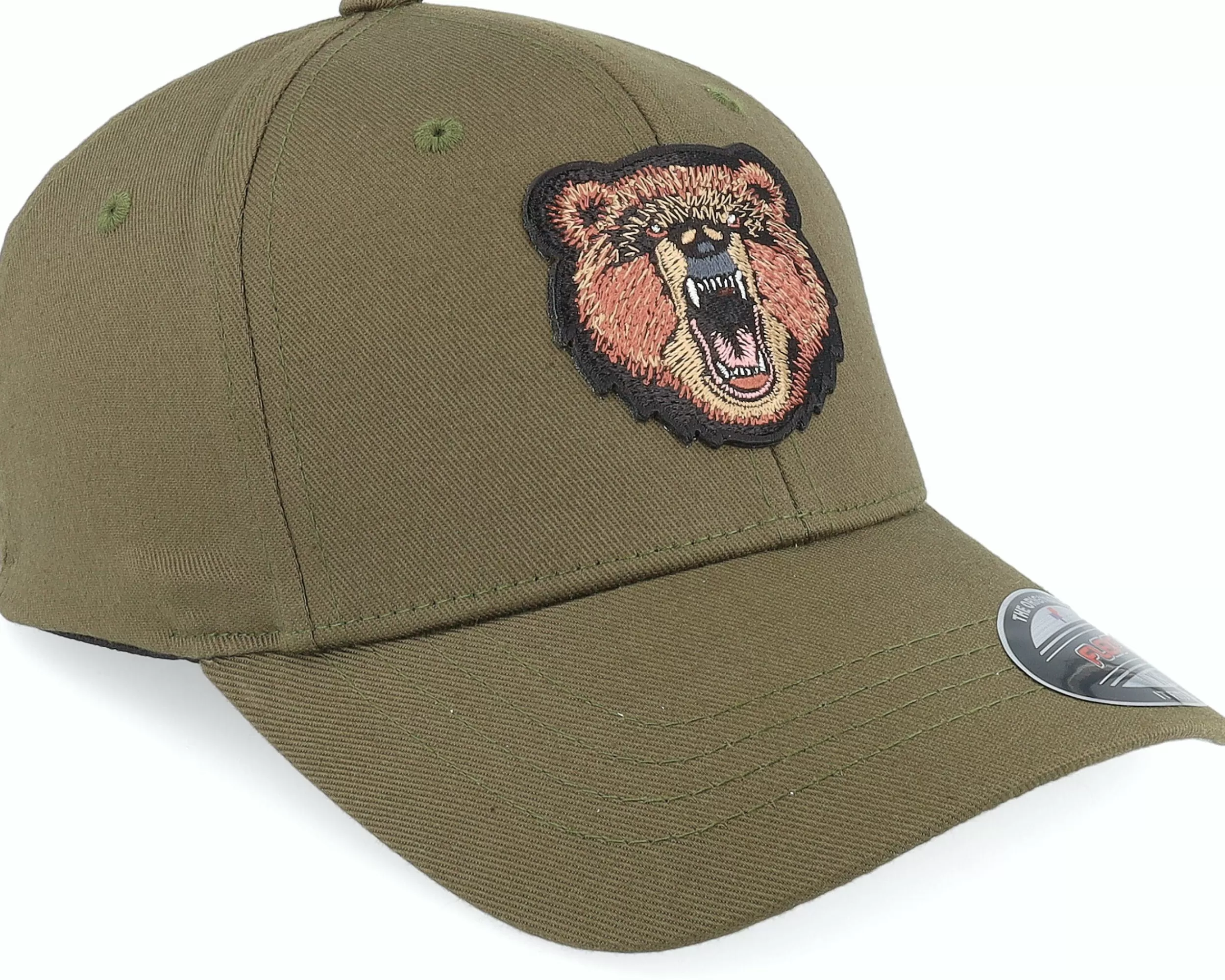 Kiddo Cap Kids Savage Bear Chenille Olive Flexfit - -Unisex Flexfit