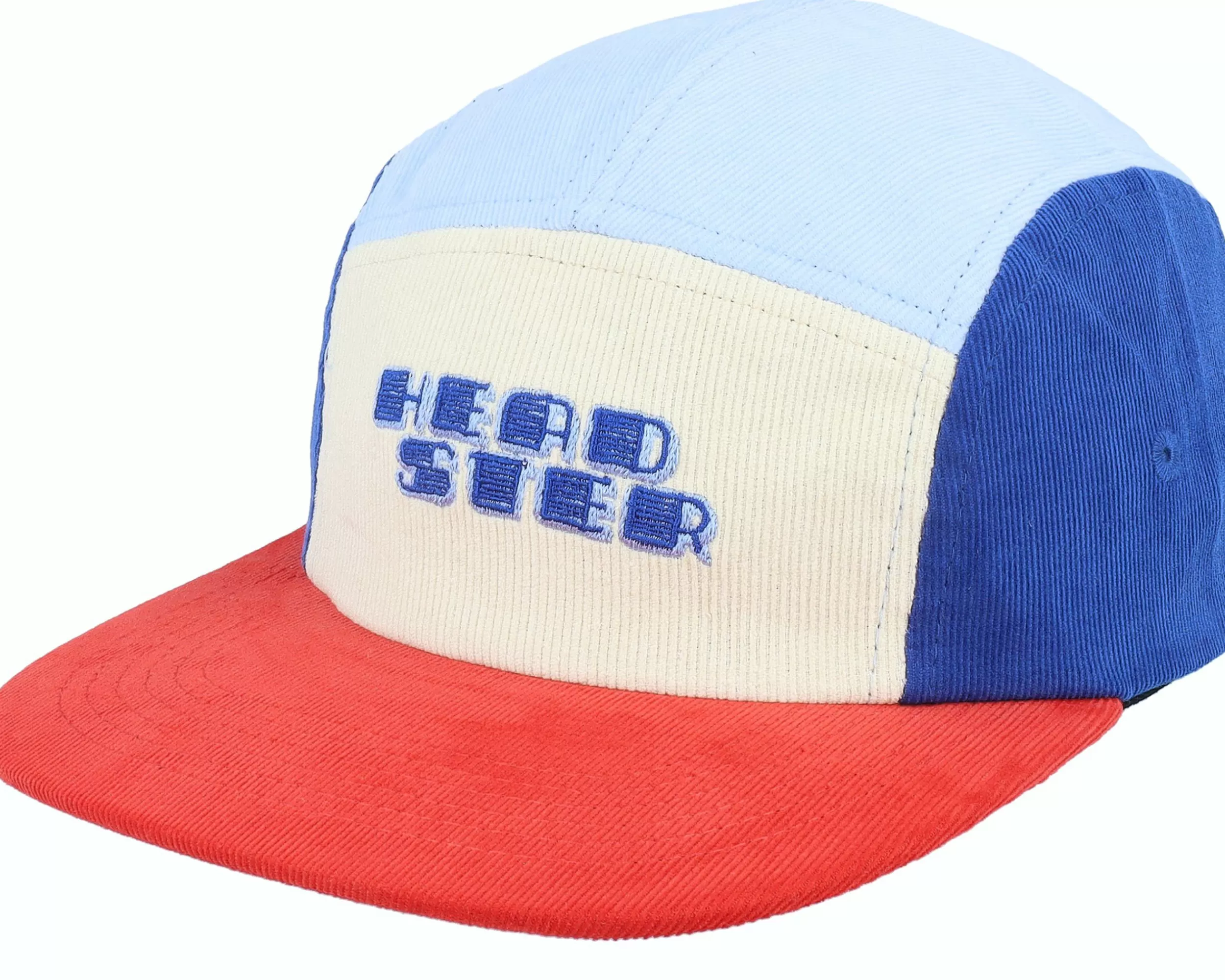 Headster Kids Stitch White/Cherry Tomato/Blue 5-Panel - -Unisex 5-Panel