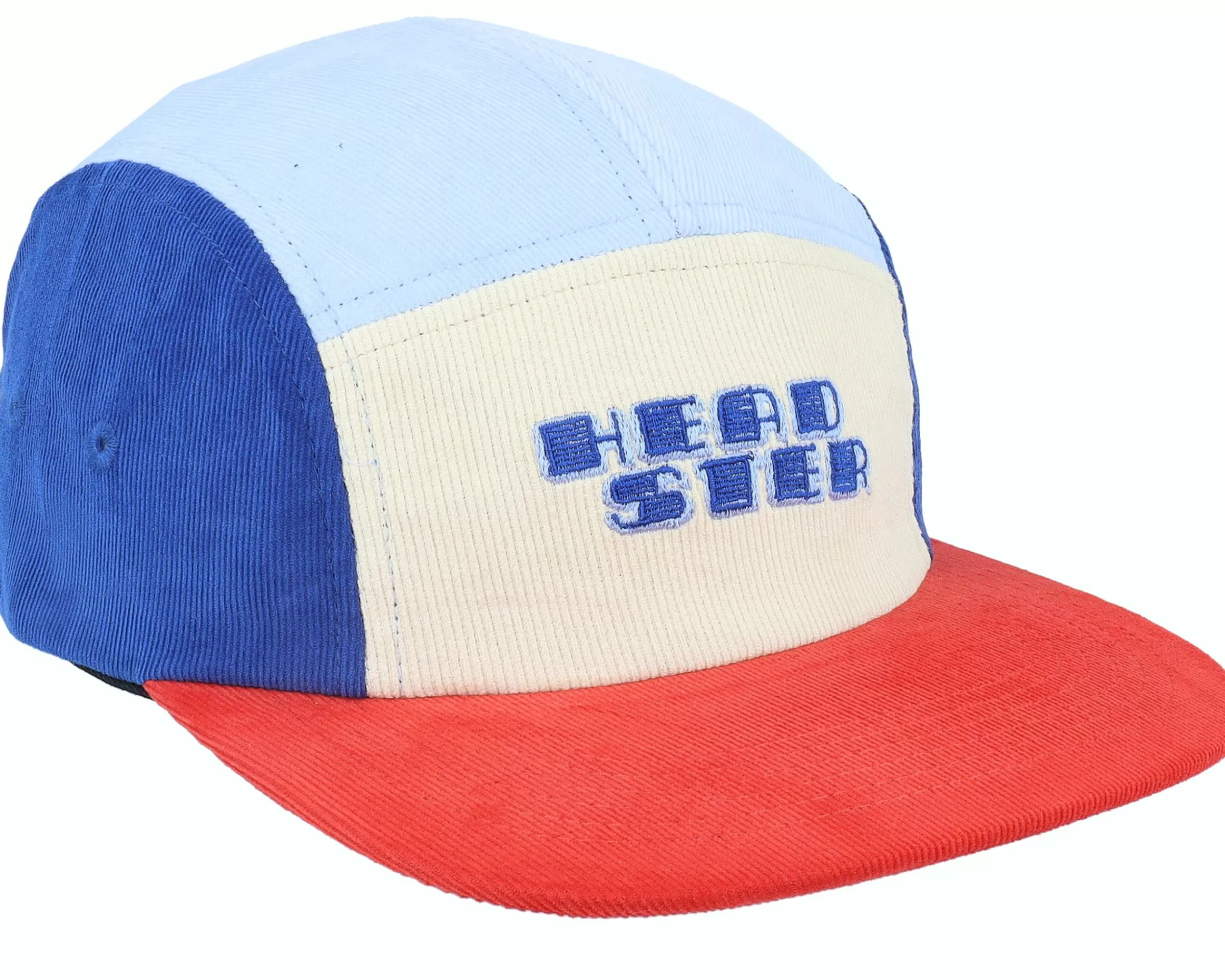 Headster Kids Stitch White/Cherry Tomato/Blue 5-Panel - -Unisex 5-Panel