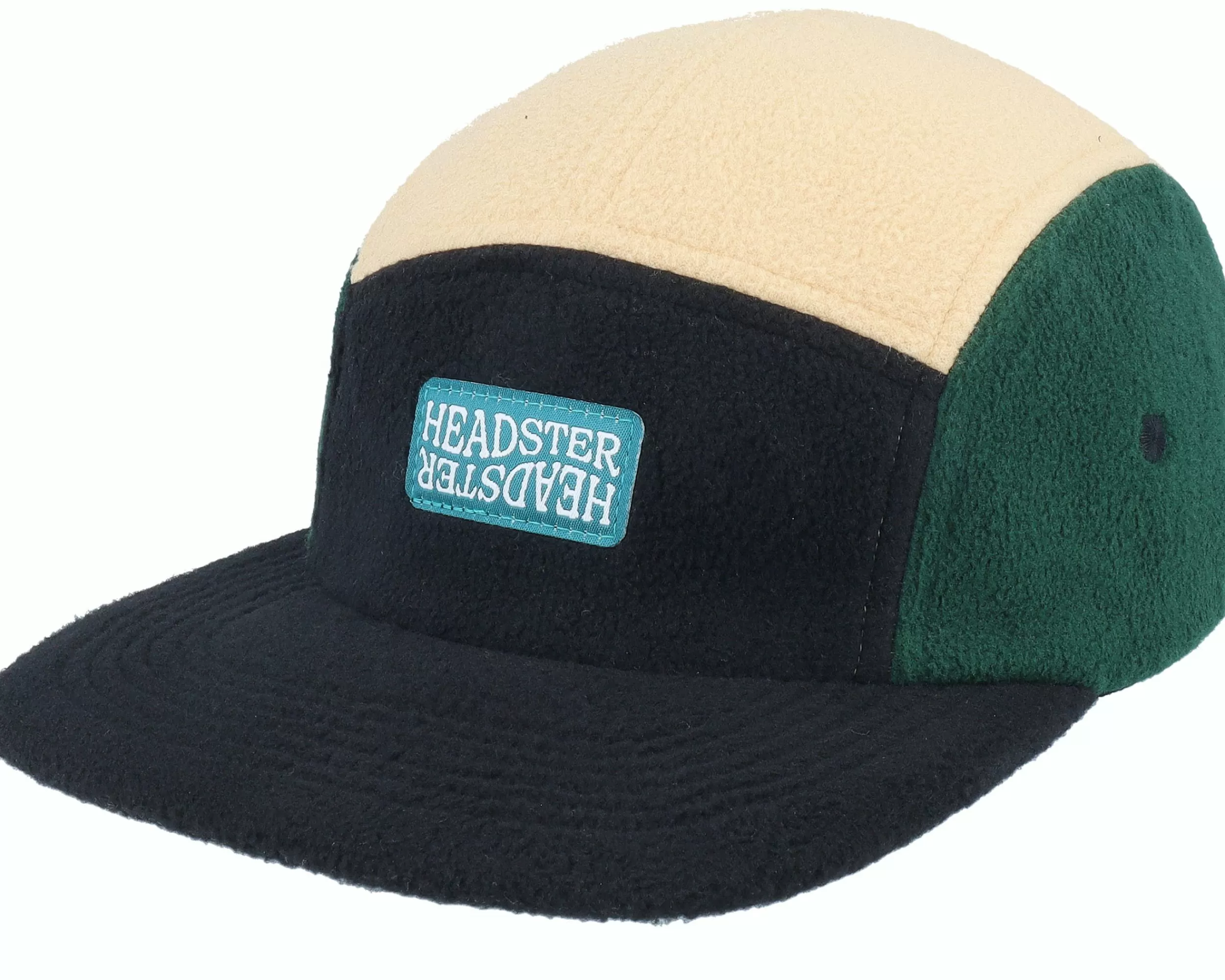 Headster Kids Strata Black/Beuge/Green 5-Panel - -Unisex 5-Panel